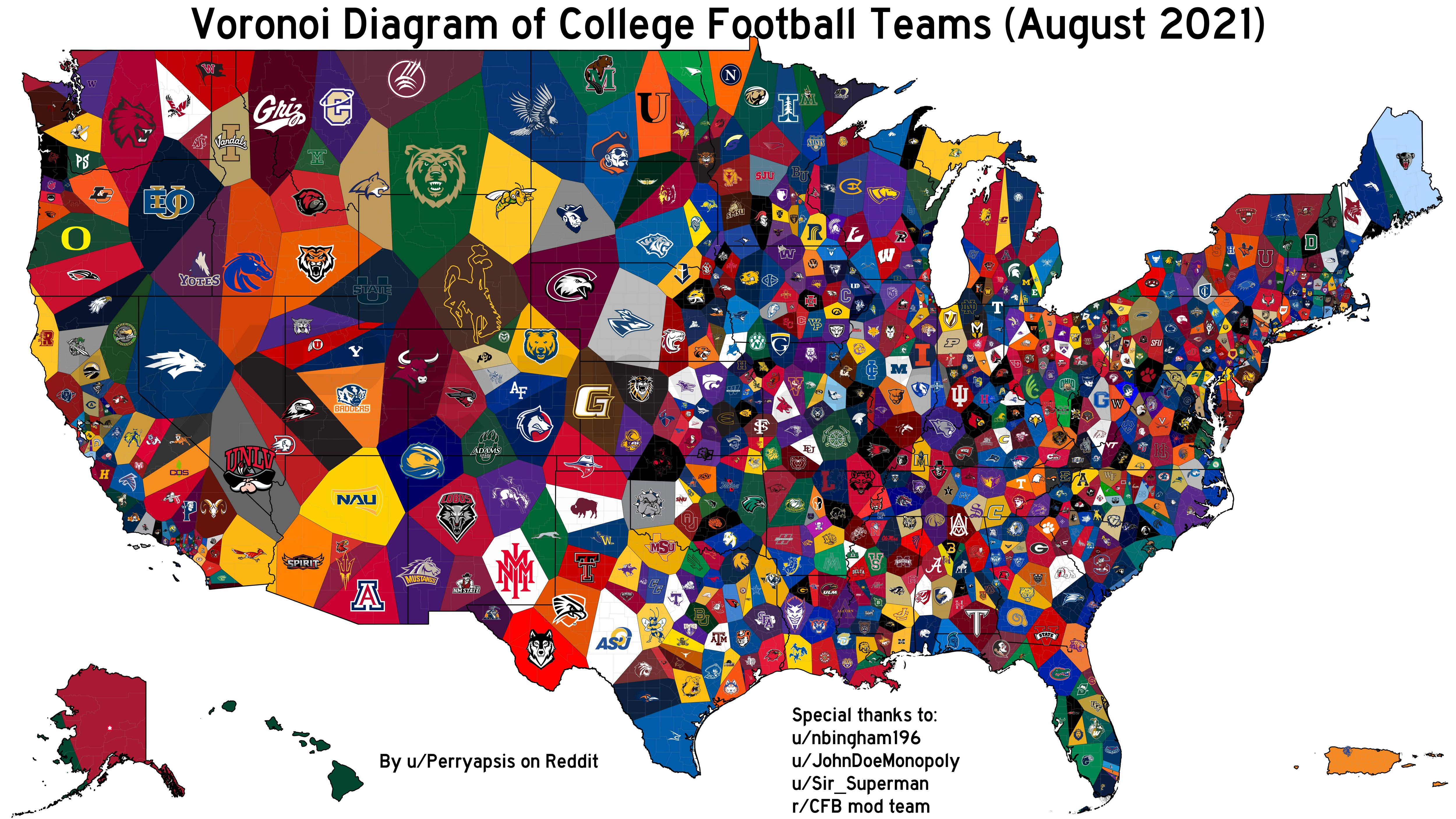 OC Voronoi Diagram Of College Football Teams 2021 Scrolller oc-voronoi-diagram-of-college-football-teams-2021-scrolller