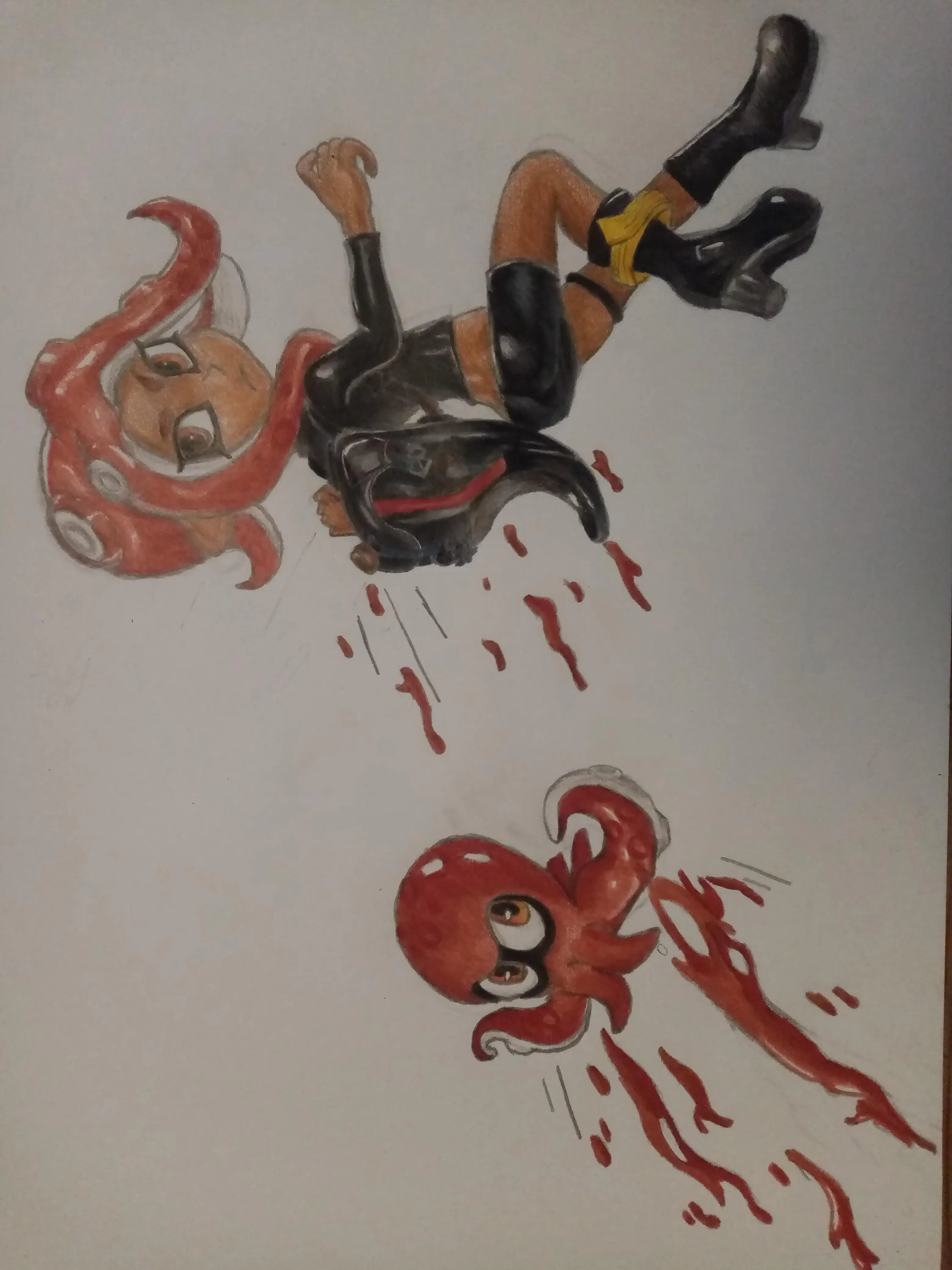 Octopus into octoling drawing | Scrolller