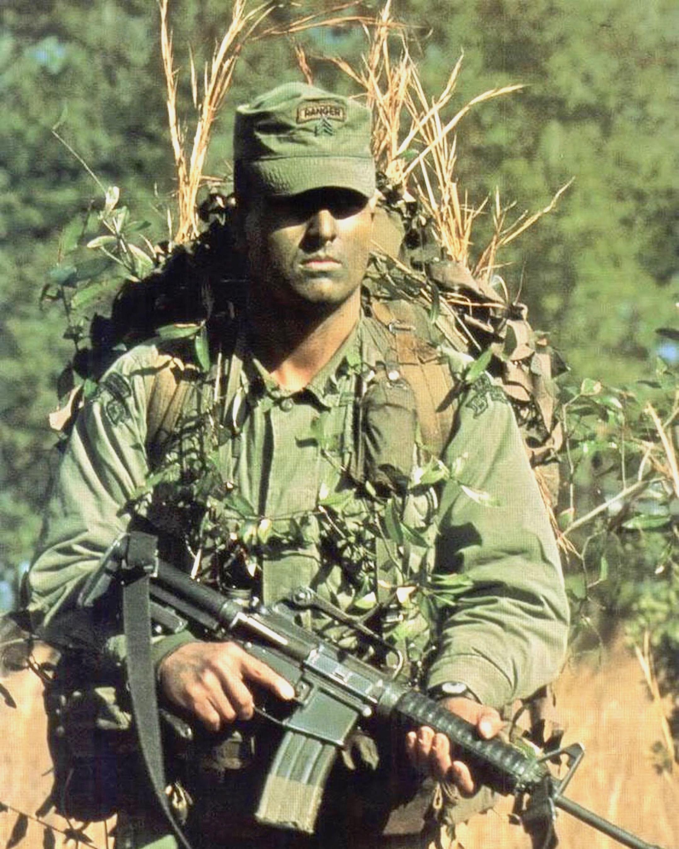 Oldschool. US Army Ranger during a patrol. The same photo was used on ...