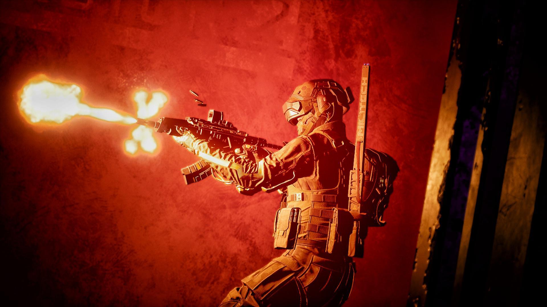 Operation [REDACTED]: A Militech soldier opens fire on a group of anti ...