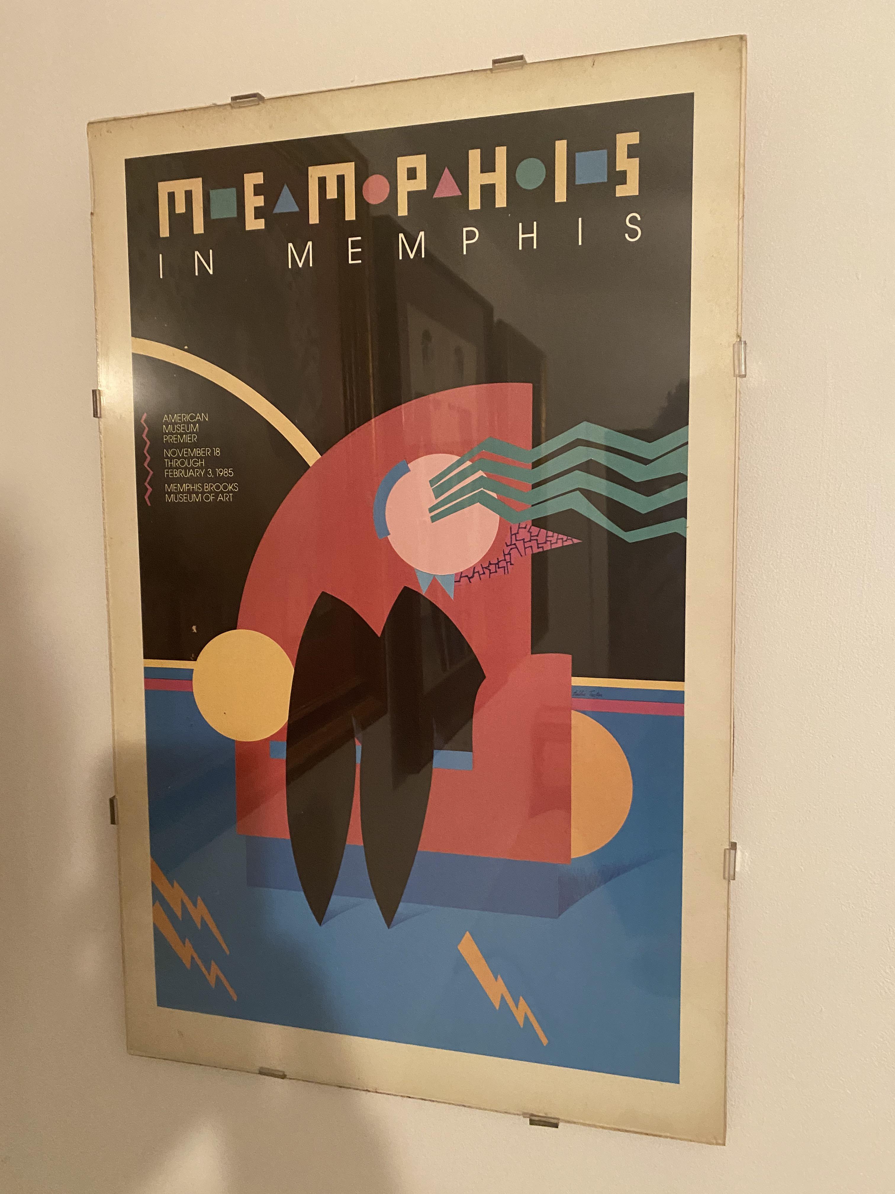 Original 1985 poster for the "Memphis in Memphis" exhibit at the Brooks