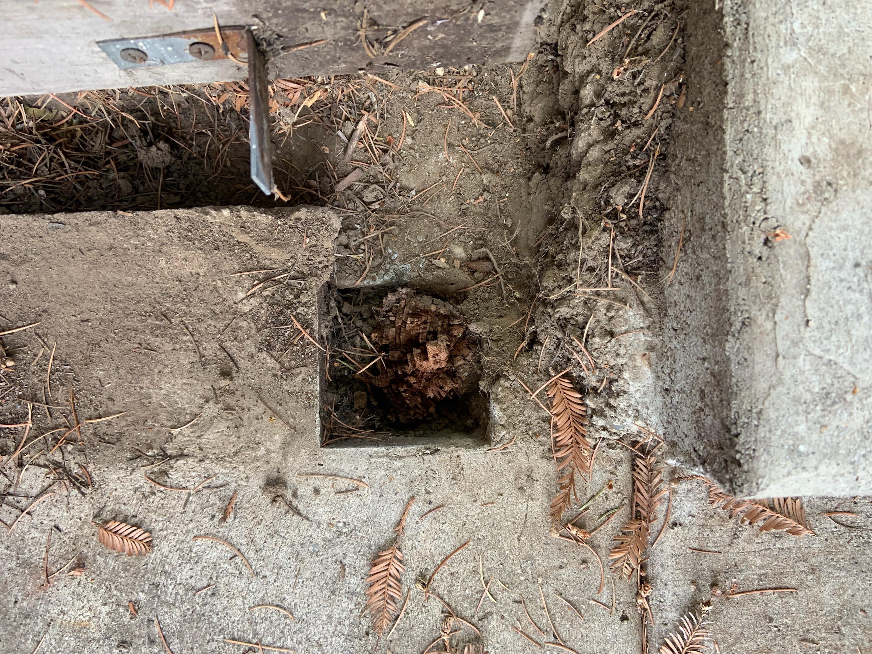 Our 4x4 wooden gate post rotted off, any ideas on how to remove the