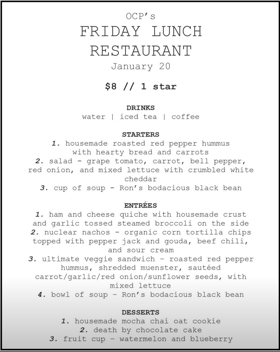 Our Community Place Friday Lunch Restaurant is here! Join us on Fridays