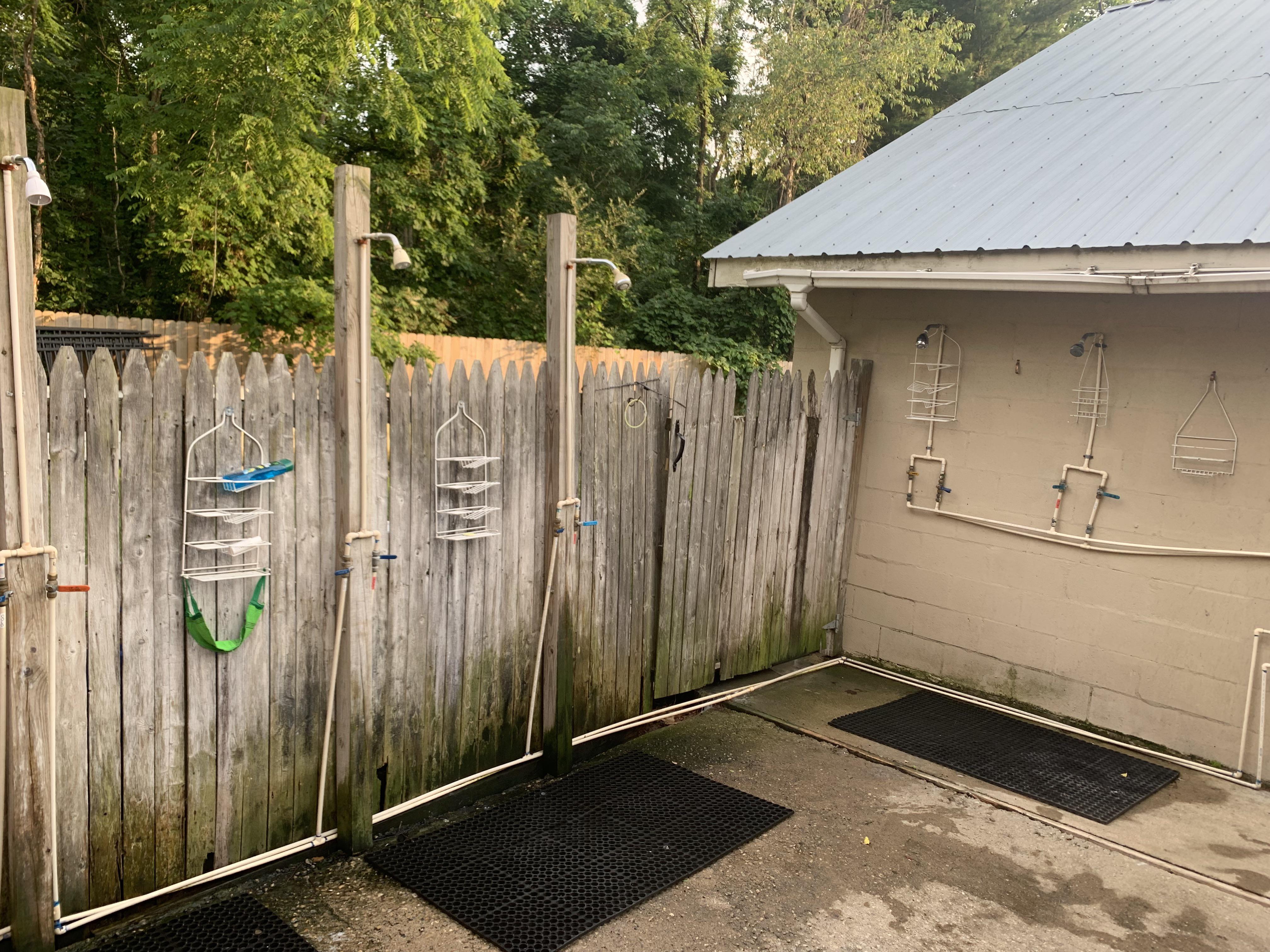 Outdoor Communal Shower At Camp Buckwood Indiana Scrolller