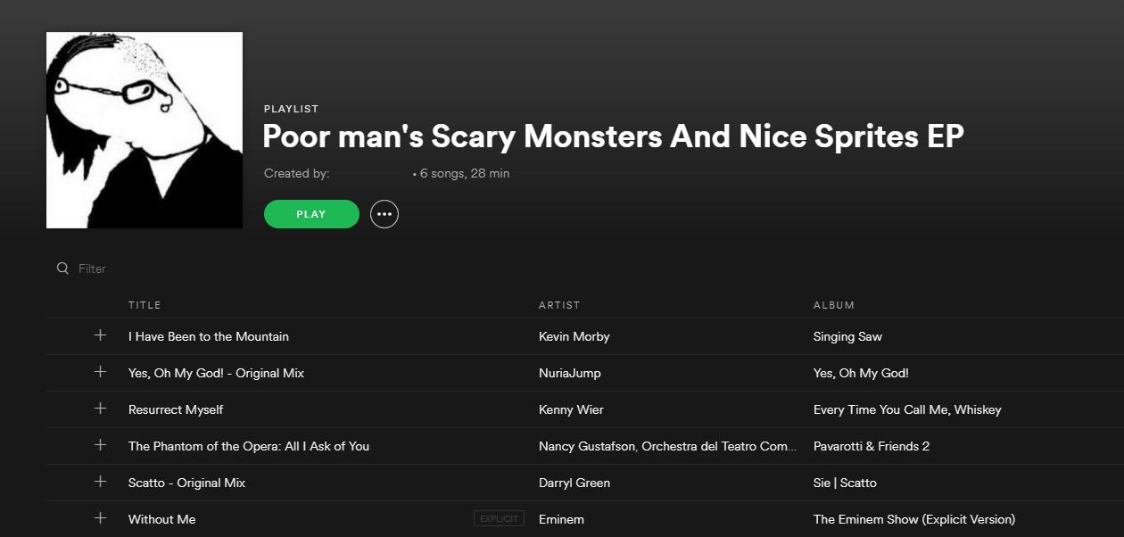 Poor man's Scary Monsters And Nice Sprites EP | Scrolller