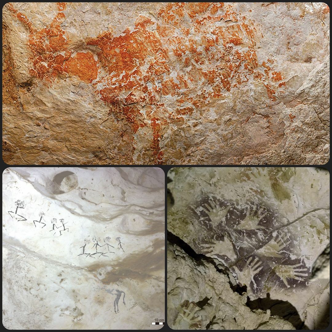Prehistoric Cave Art, Lubang Jeriji Saléh Cave in Borneo, 50,000 BCE to ...