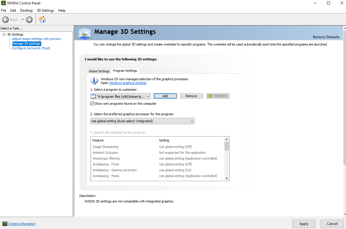 PSA: Nvidia Laptop users: the pso2 graphic settings are NOT saved ...