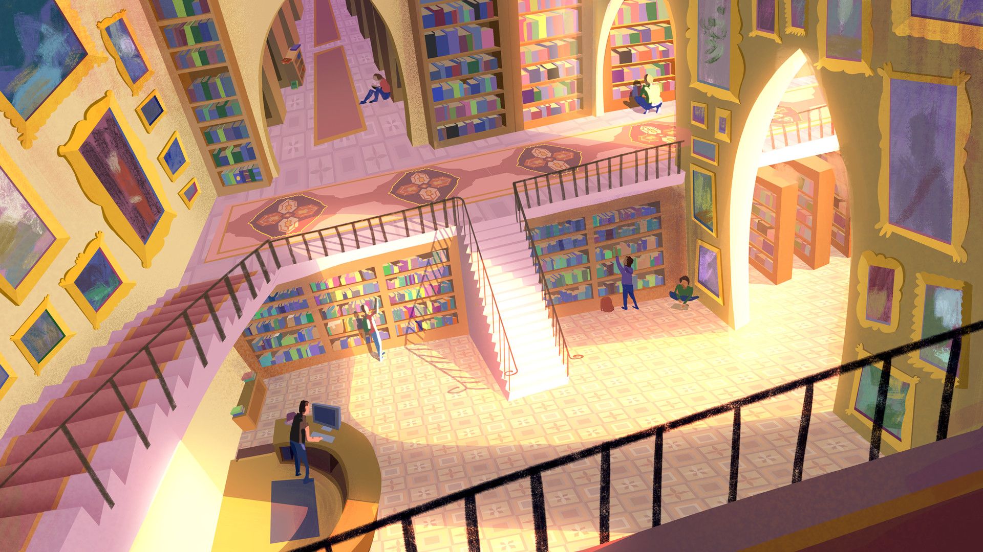 Public Library - Background art for original animation project | Scrolller
