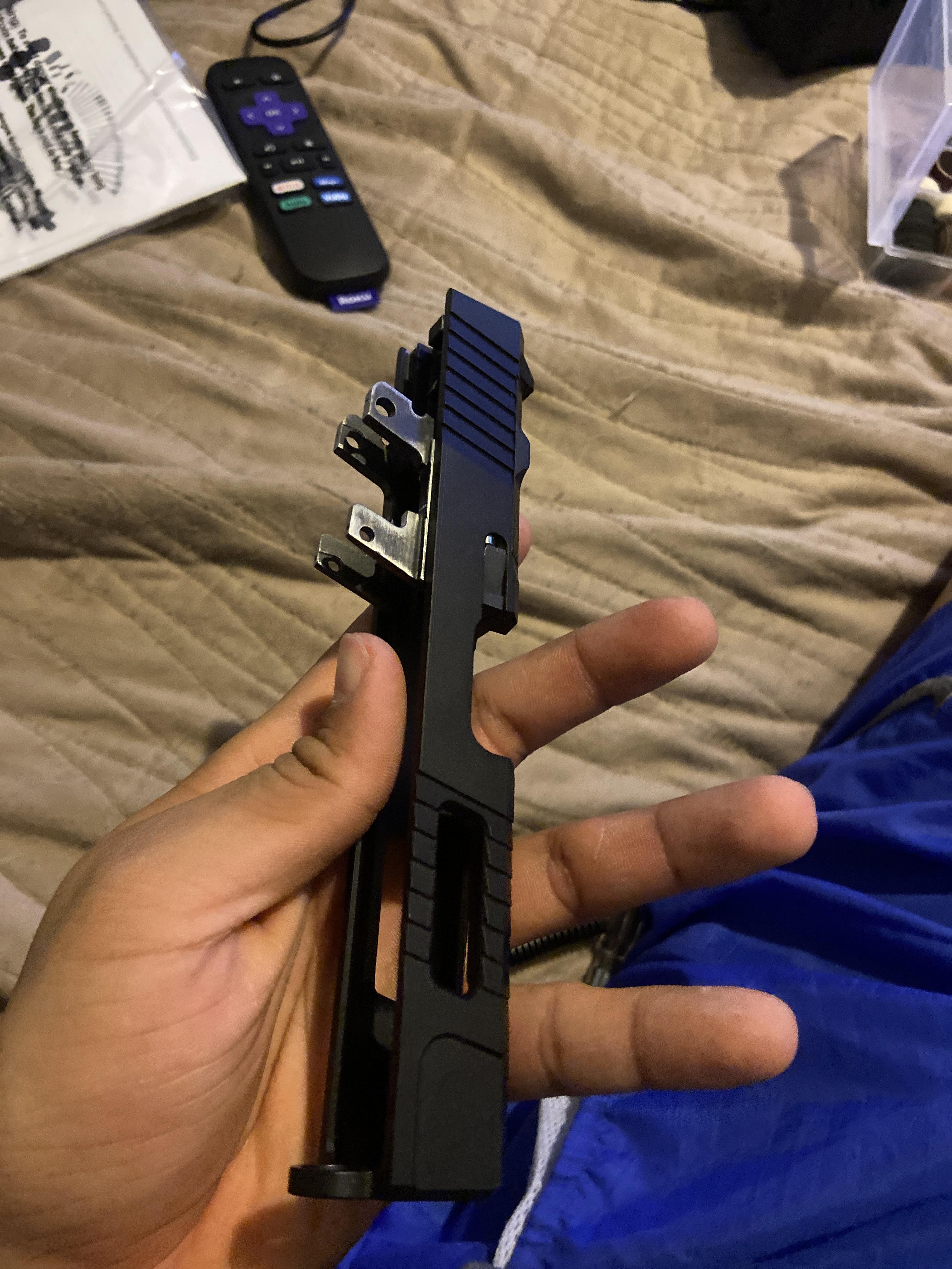 Rear rail get stuck on slide and is hard to slide back. It use to slide