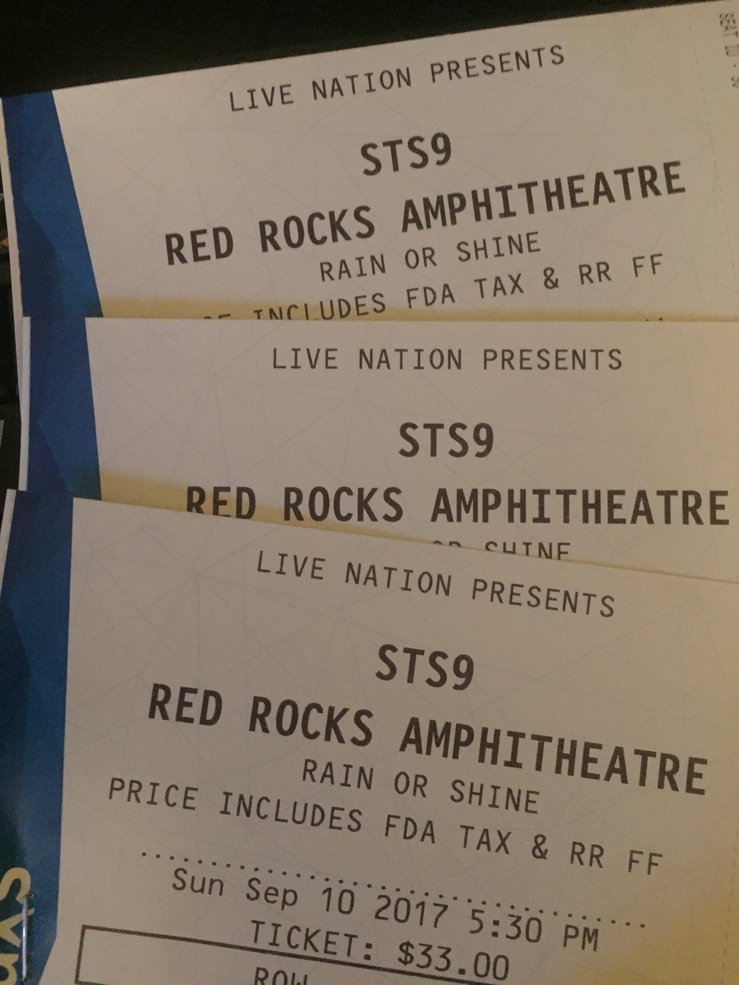 Red Rocks tickets received! | Scrolller