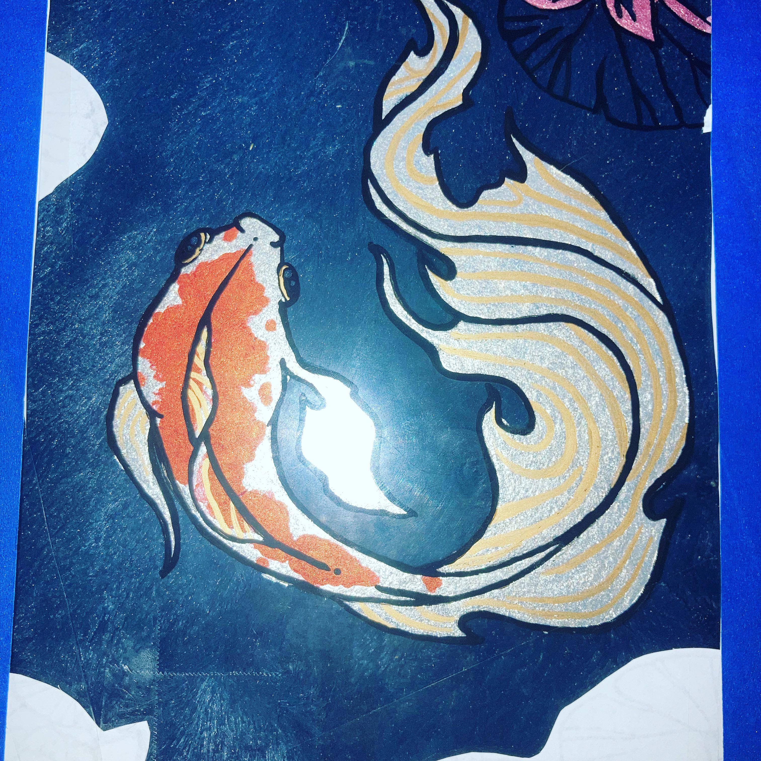 Reverse glass painting in progress Scrolller