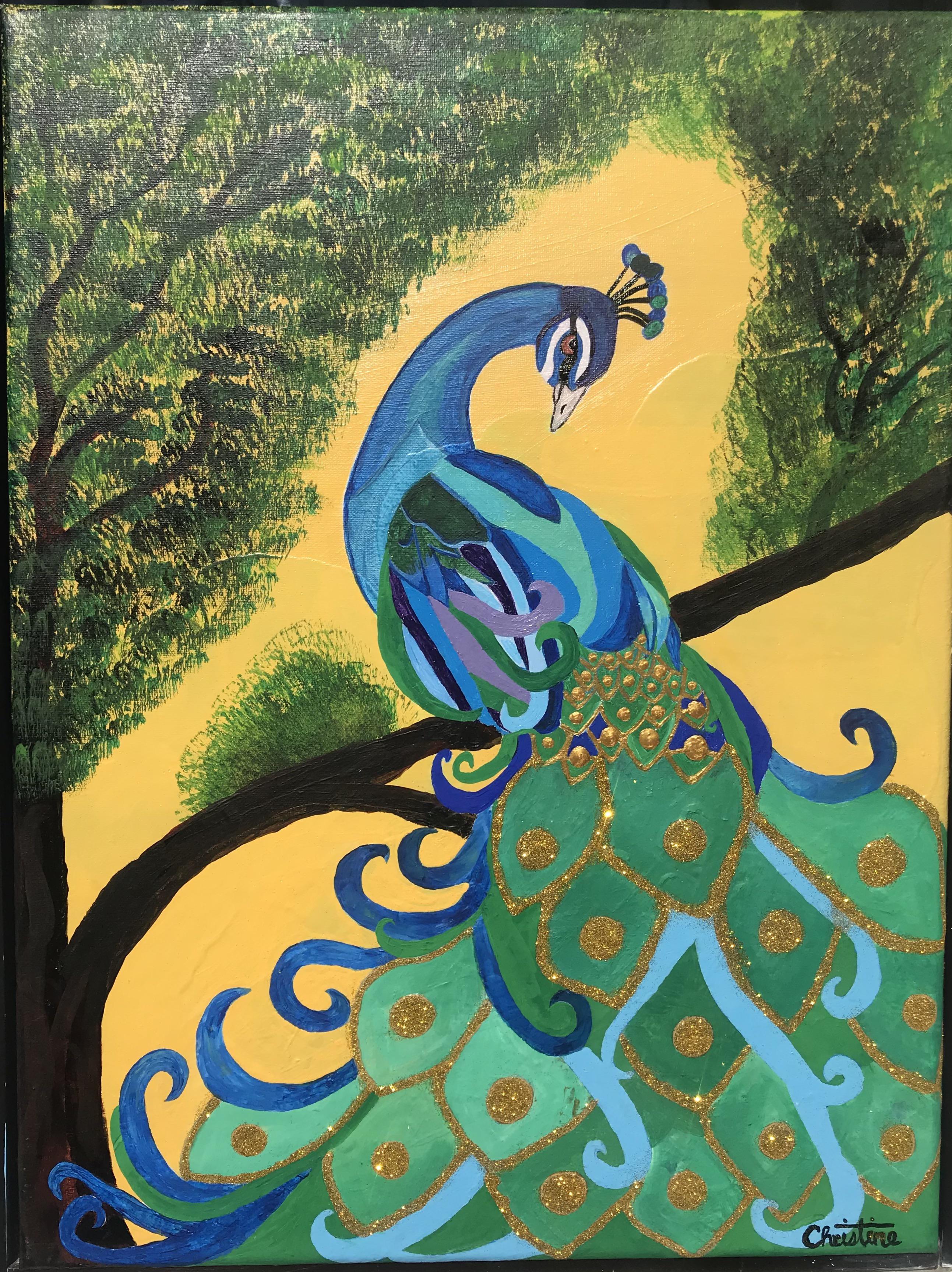 Royalty Peacock Acrylic On Canvas 18x 24 Inches Scrolller royalty-peacock-acrylic-on-canvas-18x-24-inches-scrolller