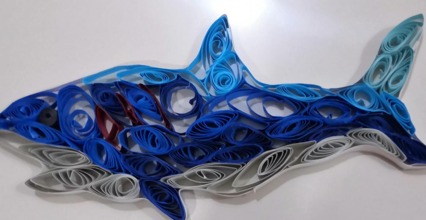Shark, Me, Quilling paper, 2021 Scrolller