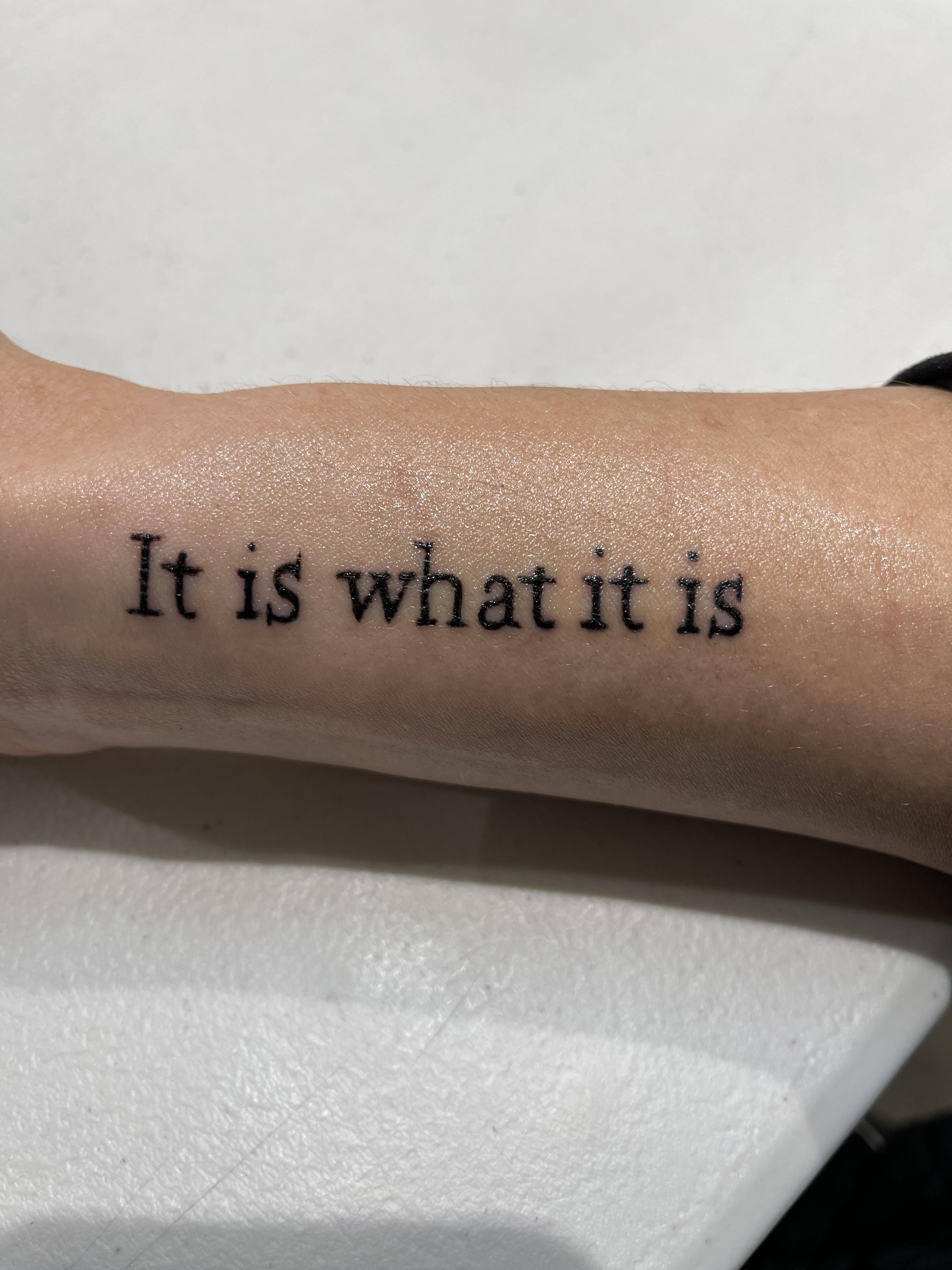 Simple text tattoo billy goat tattoo in londonderry nh healed for