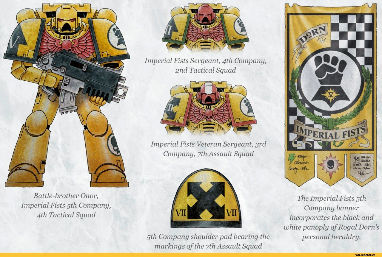 Some examples of Imperial Fist markings | Scrolller