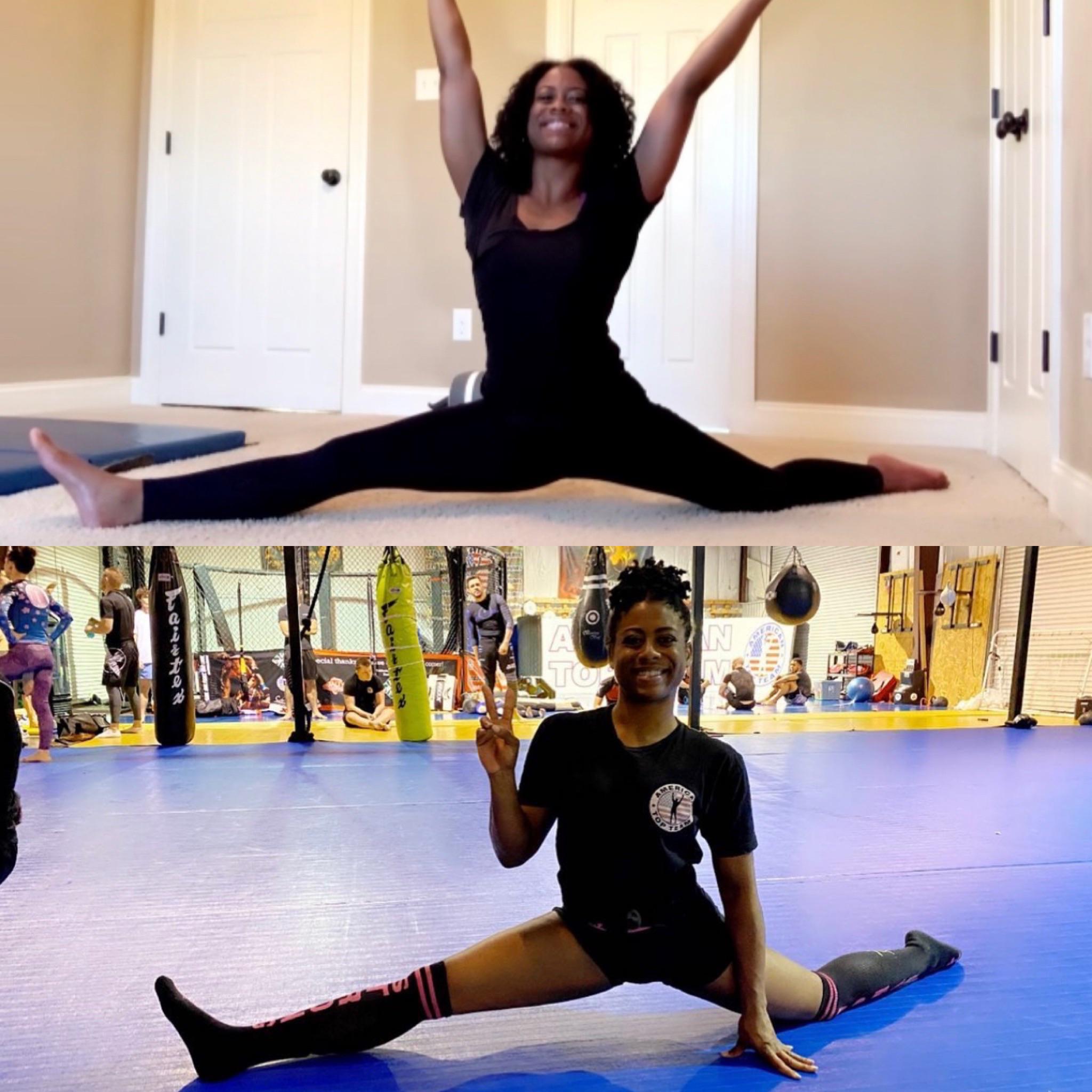 Splits progress! Now (top) versus December (bottom). Still working on ...