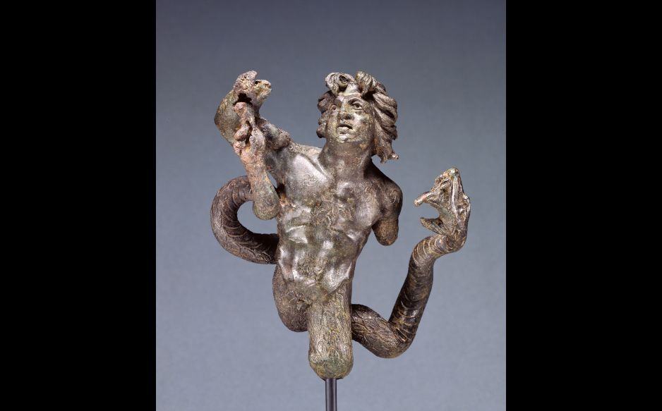 Statuette of a Snake-legged Giant, Roman, ca. 180-220 A.D., bronze; The ...
