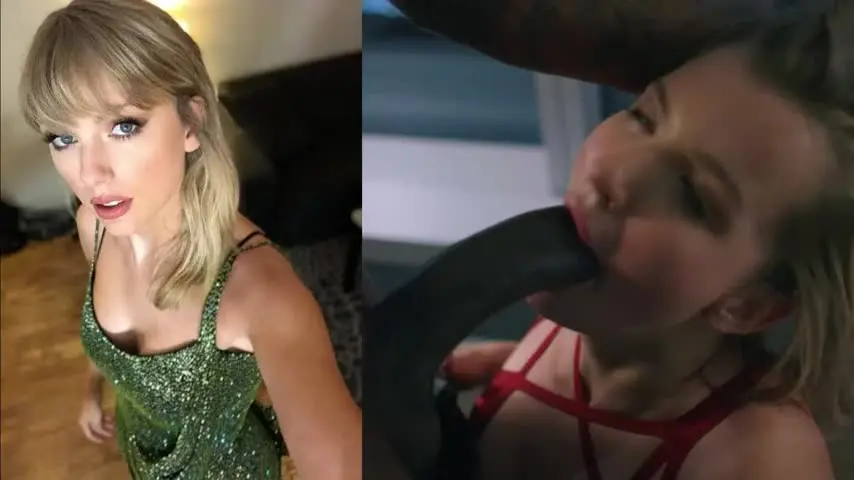 While You Cum to Pictures of Taylor Swift, She Has BBC In Her Throat