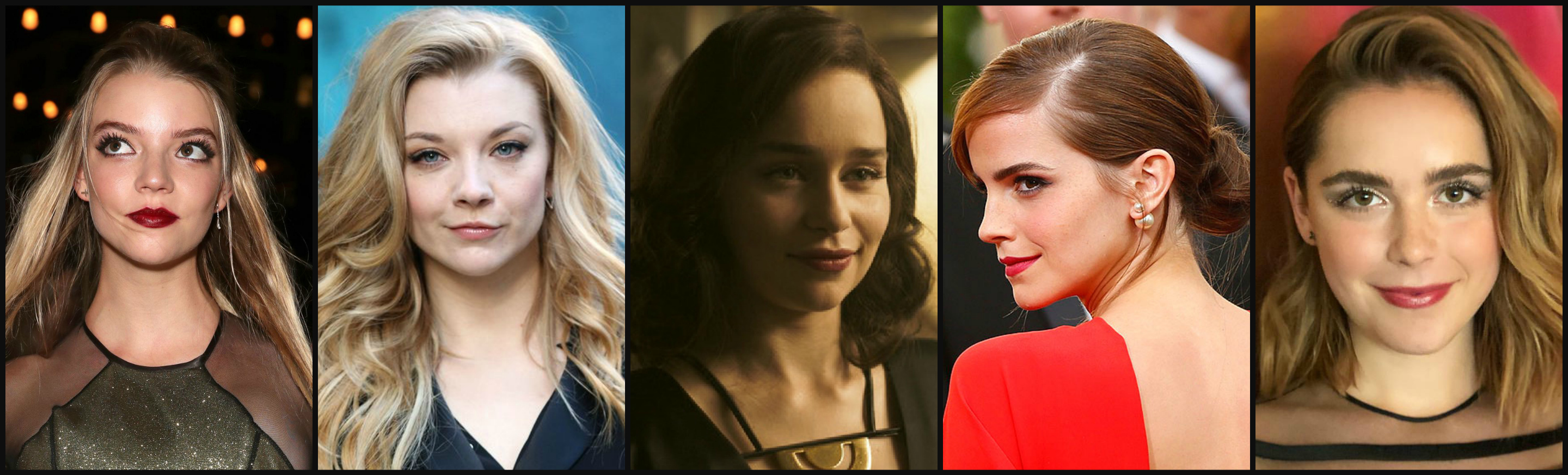Teasing Smirks Anya Taylor Joy Natalie Dormer Emilia Clarke Emma Watson Kiernan Shipka 