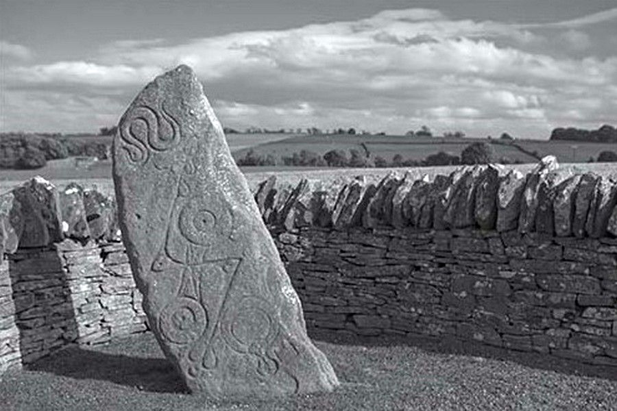 The Aberlemno Stone. Pictish sculptured stone near Aberlemno, Angus ...