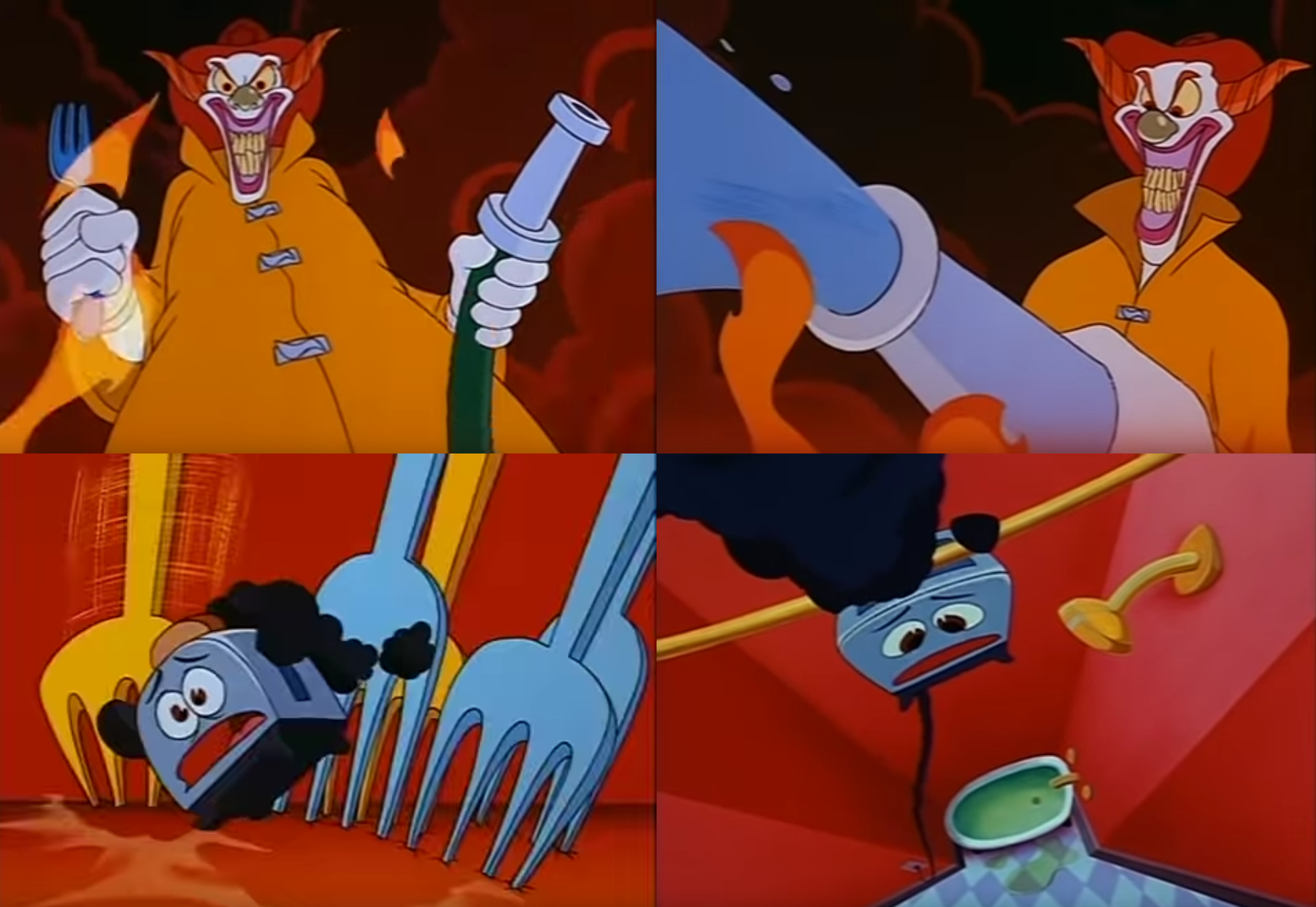 The creepy clown dream sequence from The Brave Little Toaster Scrolller