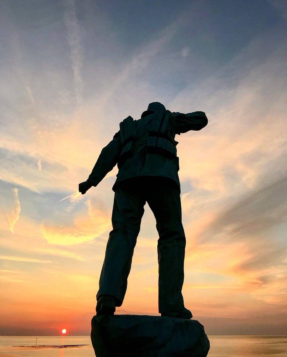 The famous Margate Lifeboat Man Statue at Nayland Rock - a bronze ...