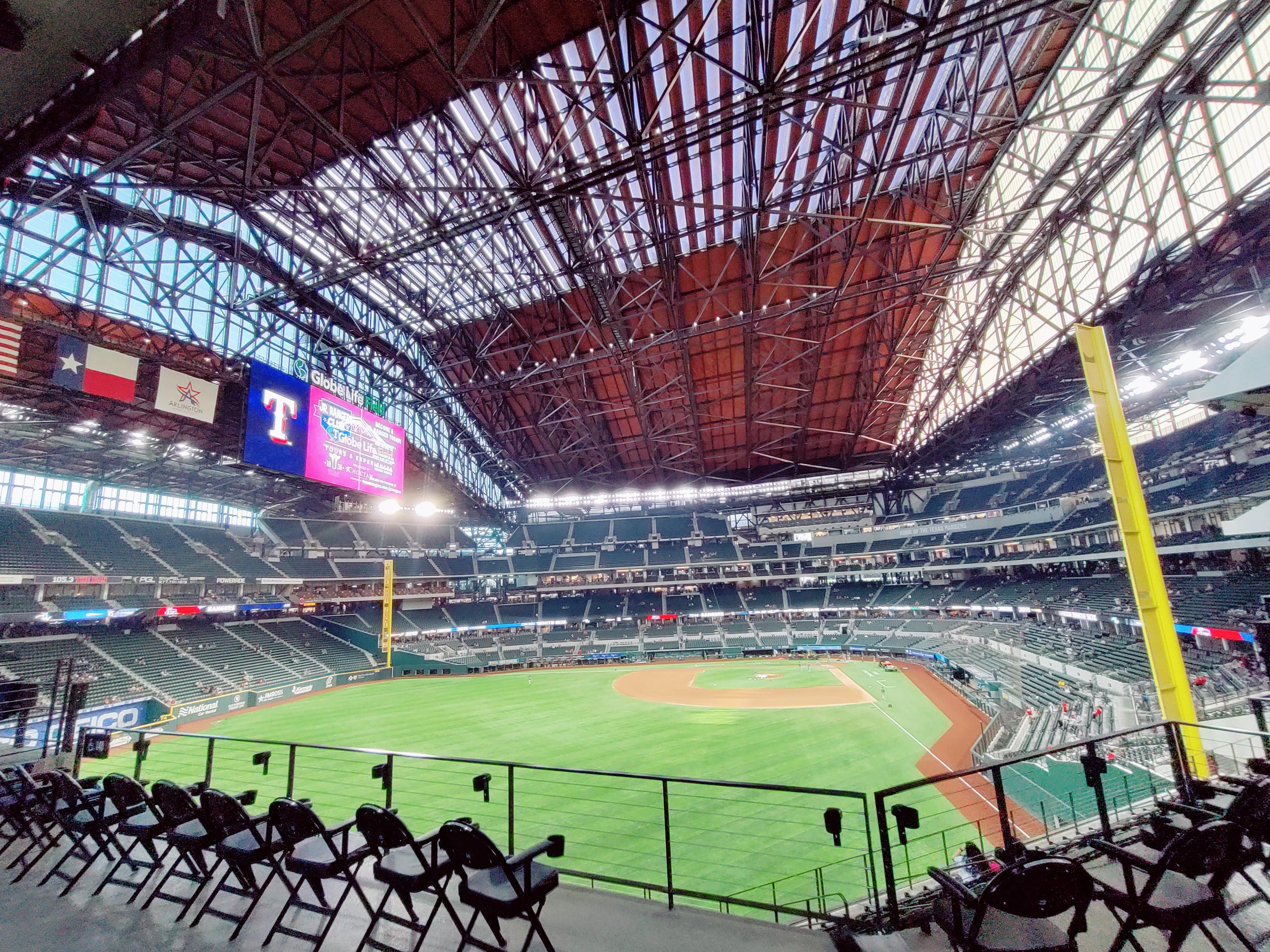 The new Texas Rangers stadium is completely air-conditioned with