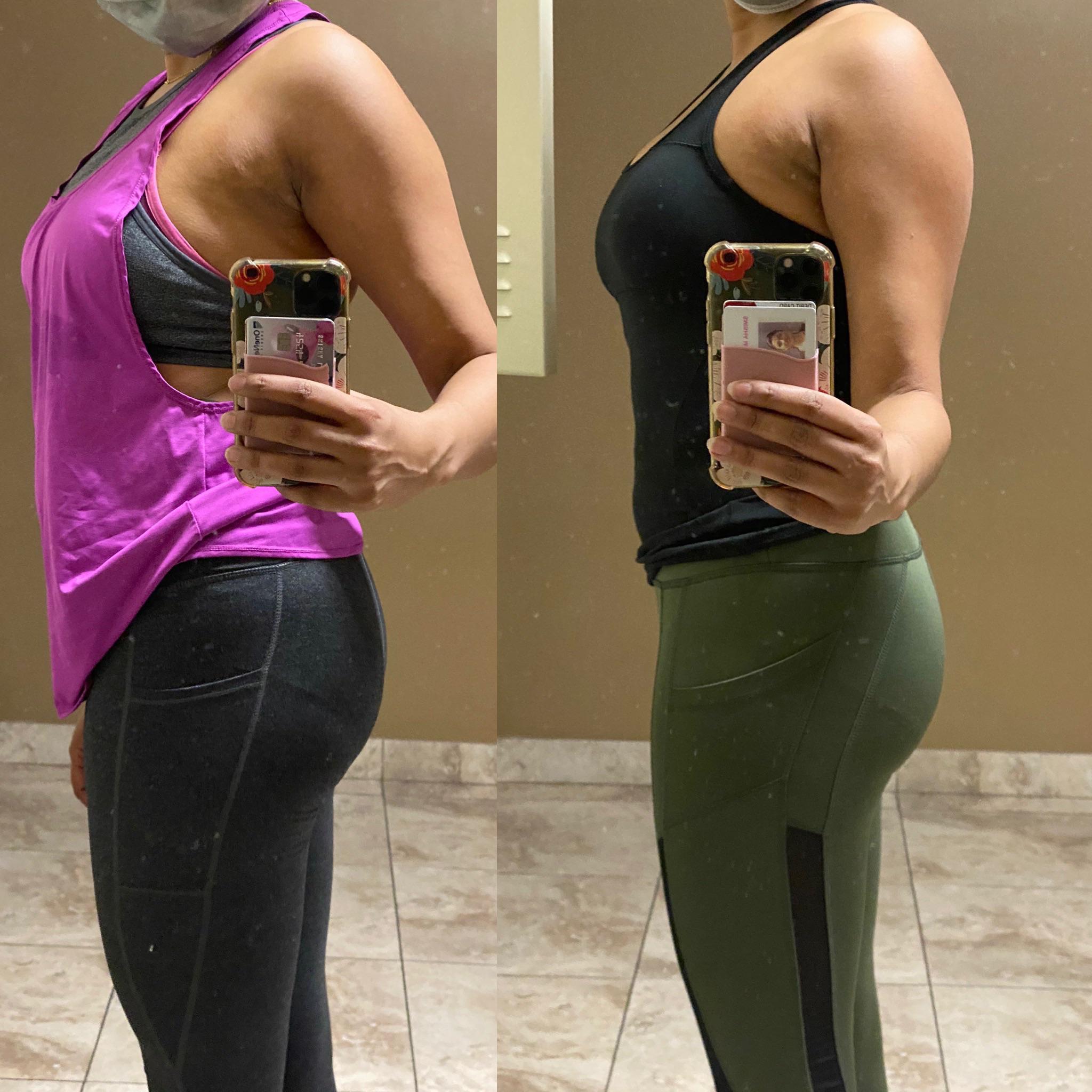 The Picture On The Left Is 1 Month Of Following Strong Curves Bootyful Beginnings Do Y’all See