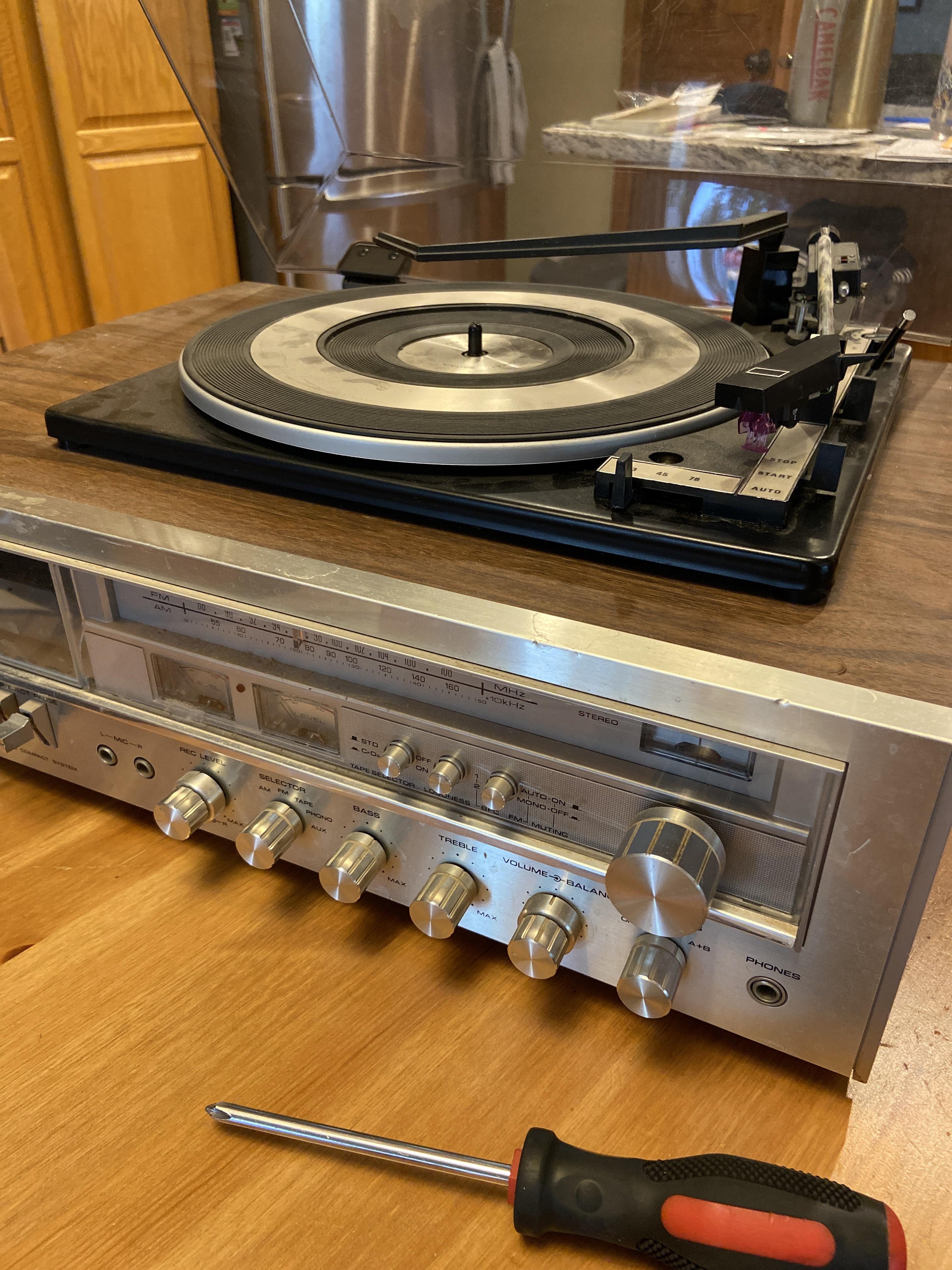 The turntable is not turning. It feels almost locked when I try to spin