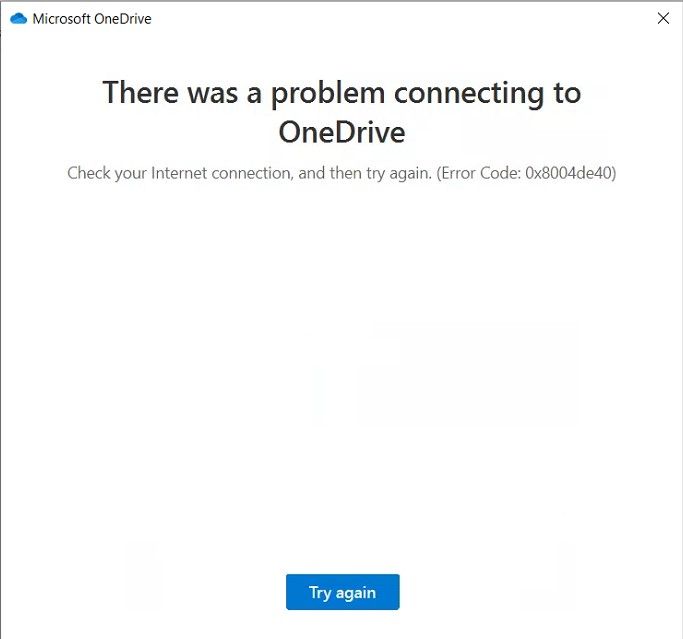 There Was A Problem Connecting To OneDrive. Check Your Internet ...