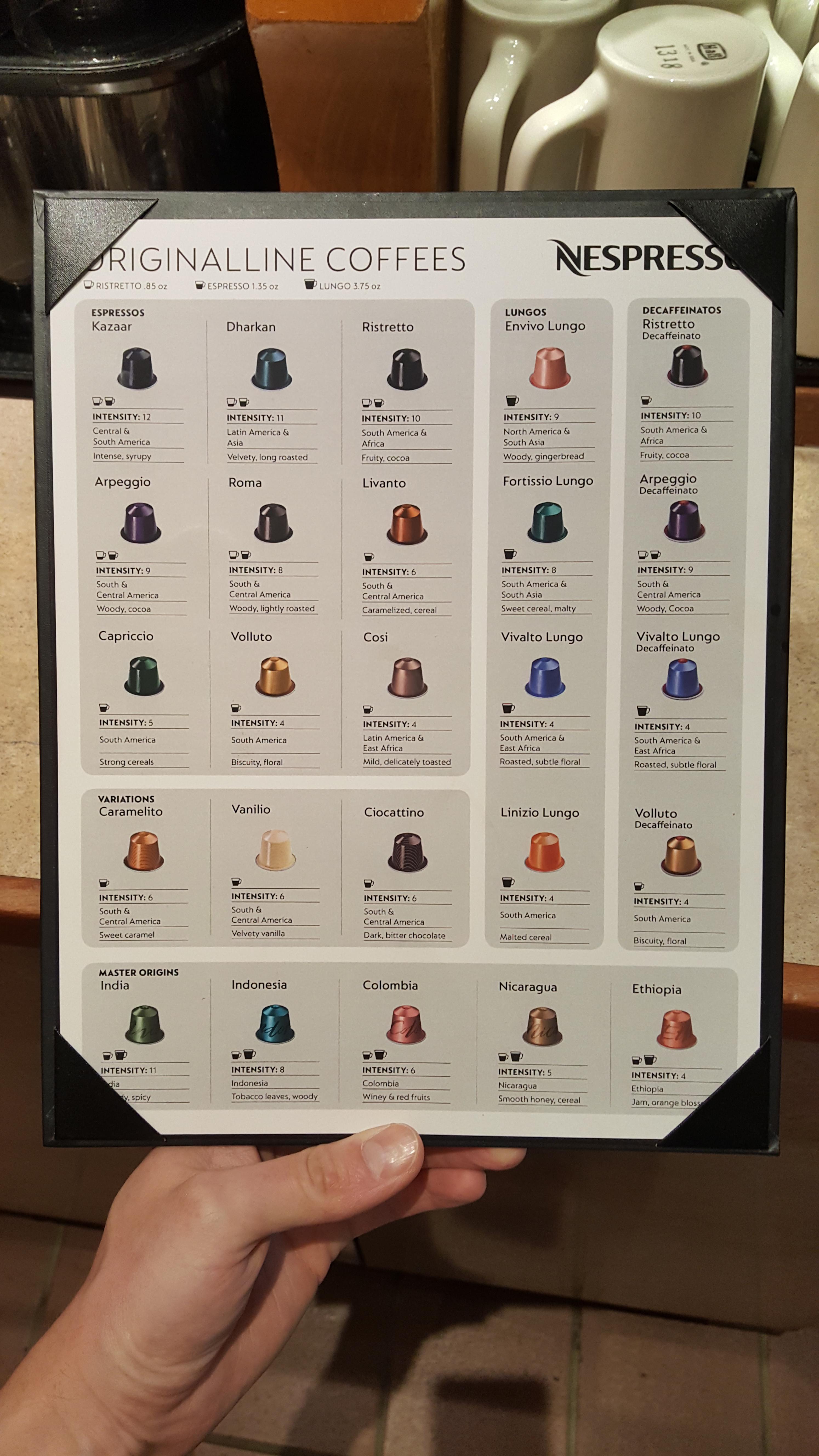 This neat Nespresso Menu at a restaurant in Phoenix | Scrolller