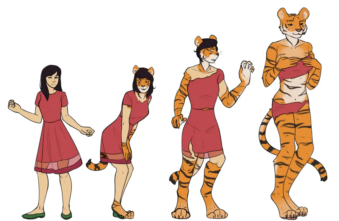 Tigress [F Human -> F Anthro Tiger/Tigress] by Kiri-Anko | Scrolller