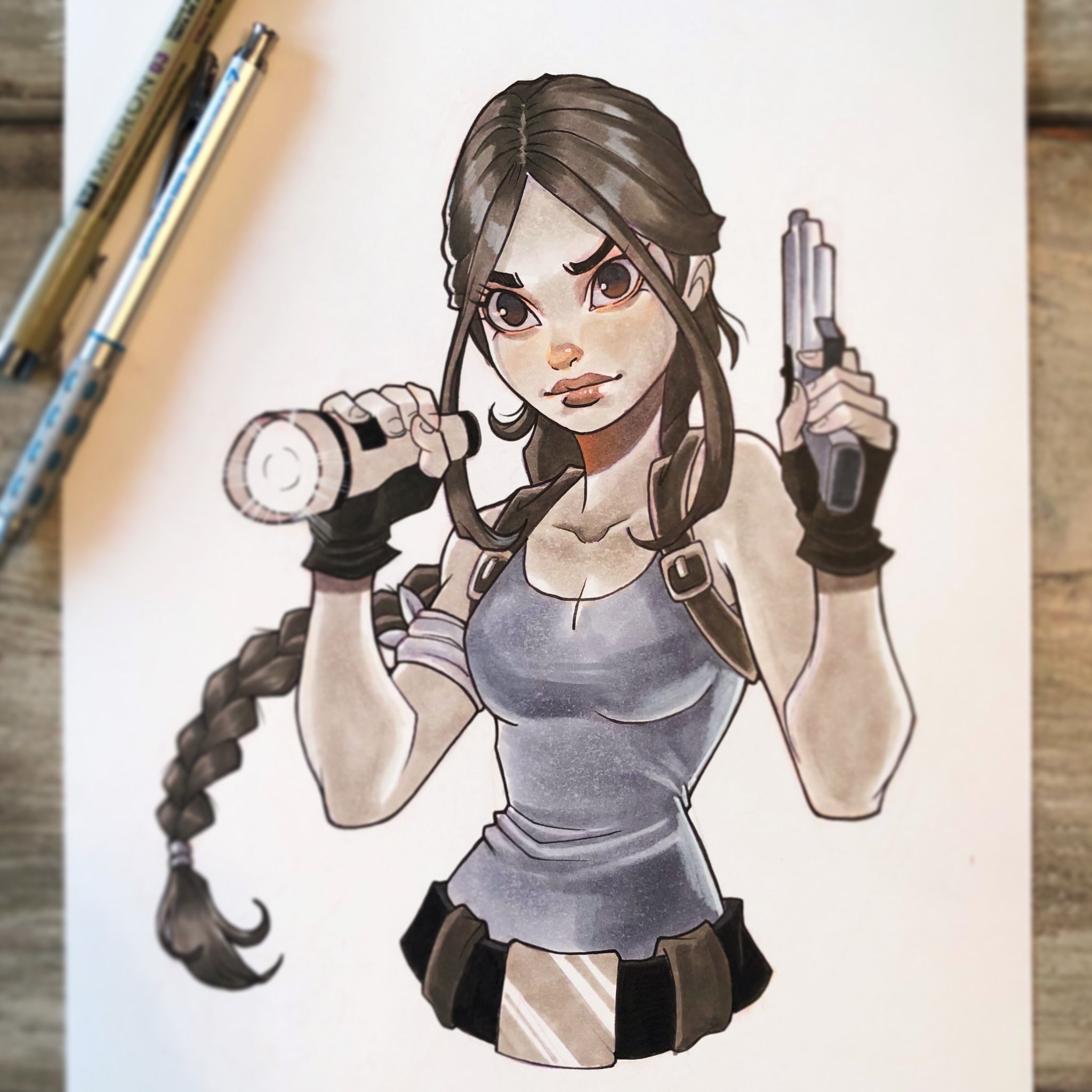 Traditional Lara Croft artwork done last year! | Scrolller