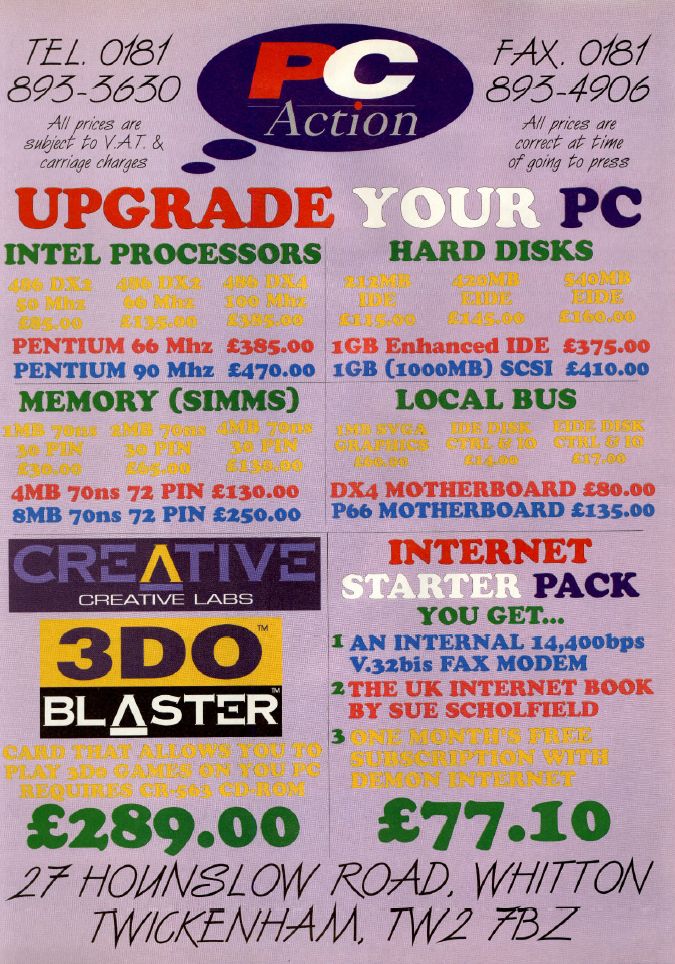 Upgrade your PC! 1995 British gaming magazing ad of a local computer ...