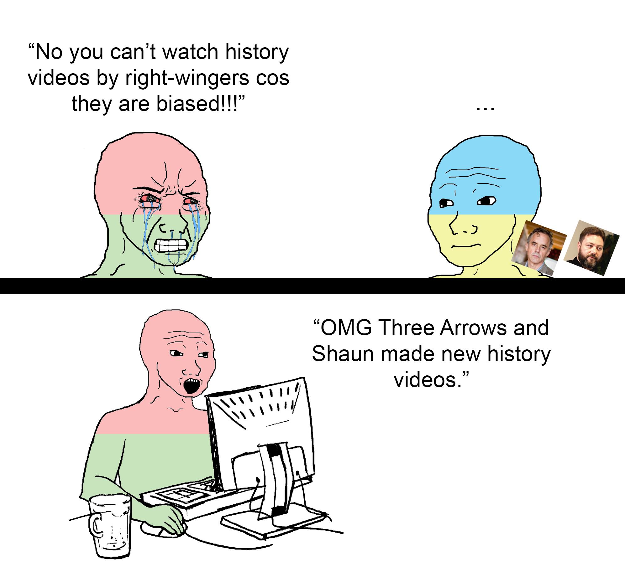 Watching biased content creators to own the Chuds | Scrolller