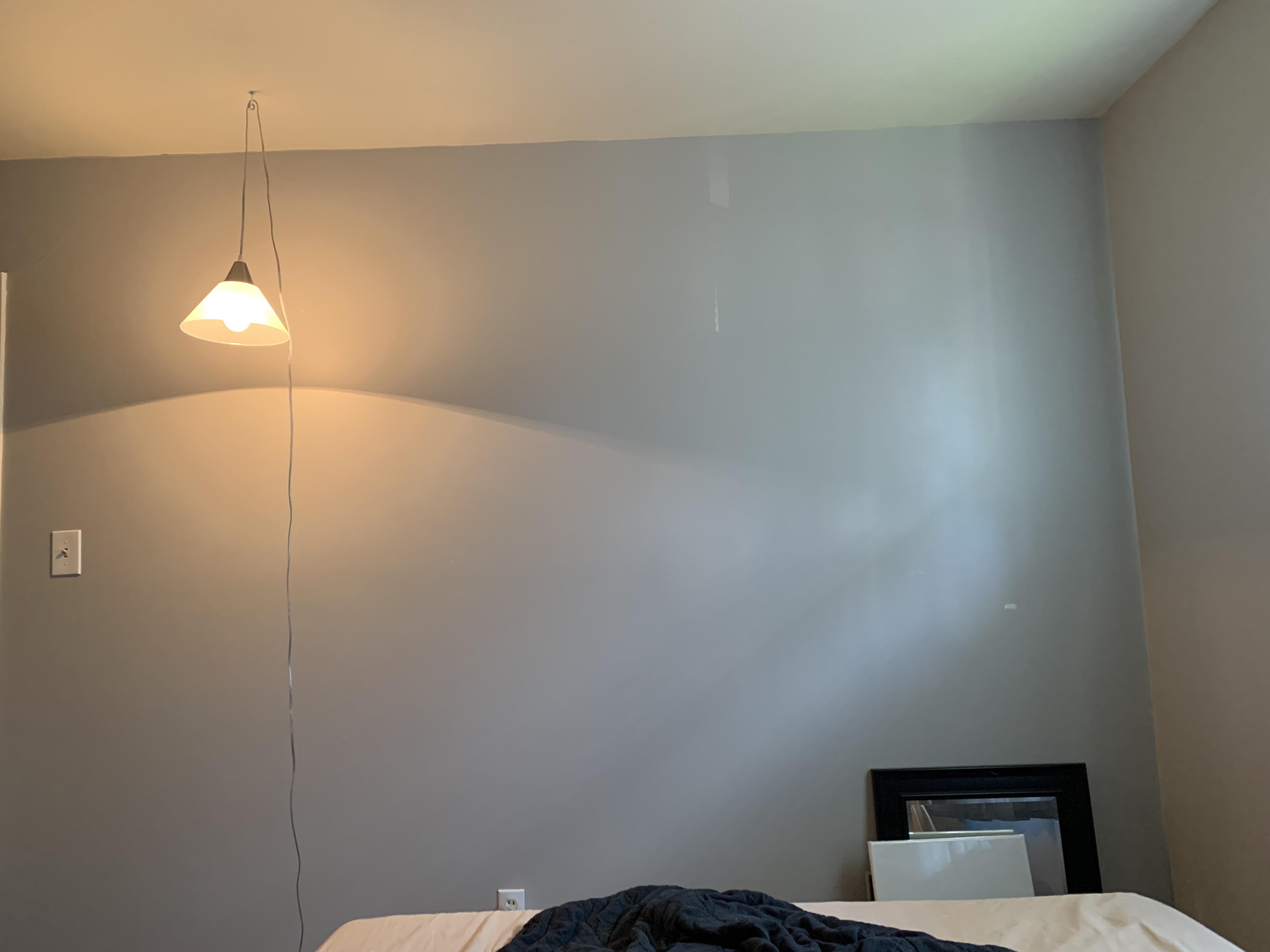 What to put on blank wall across from bed that isn’t a tv? (The pendant ...