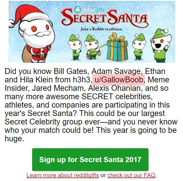 🎁 When Reddit's Secret Santa uses you as advertisement for which ...