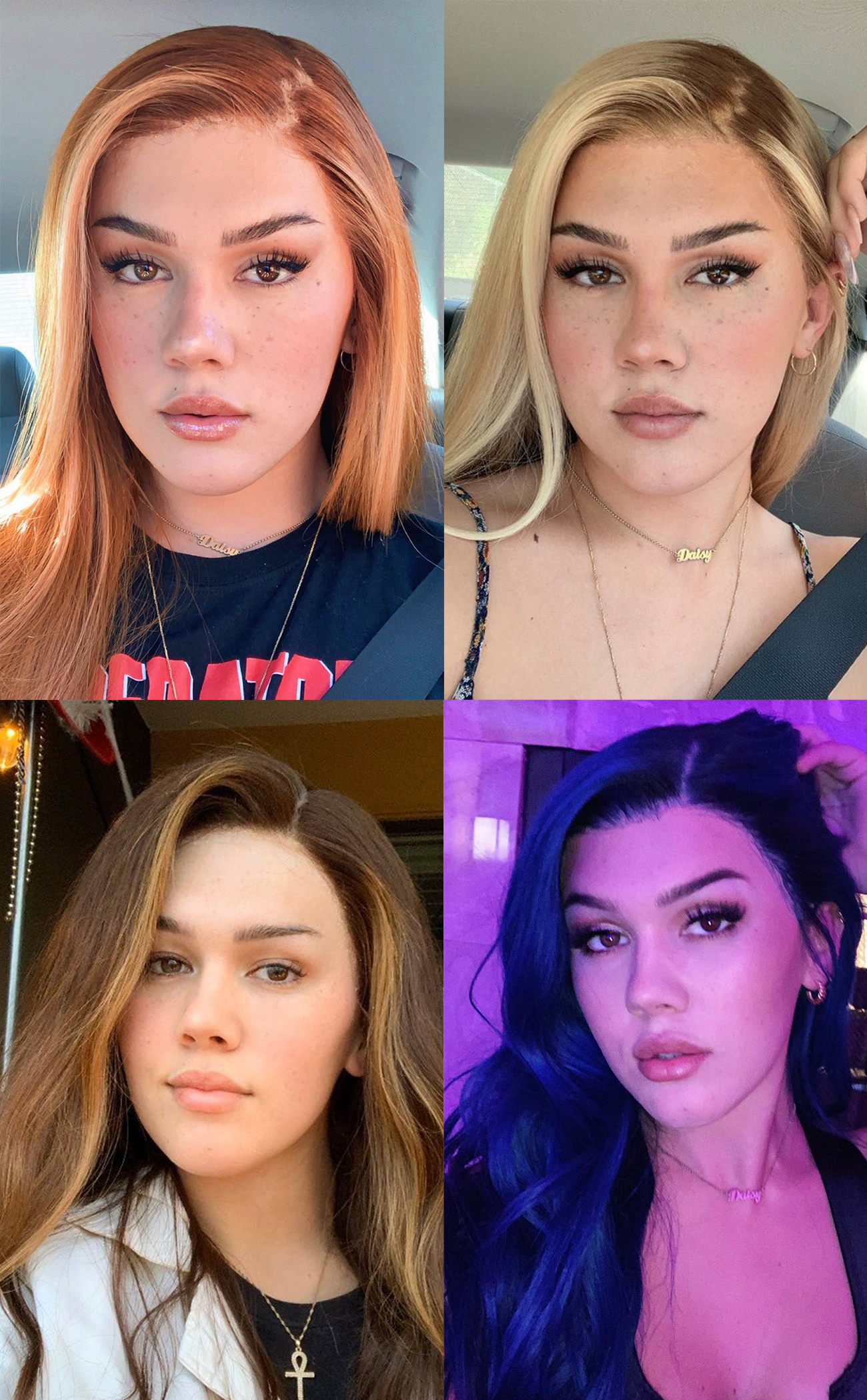 Daisy Taylor and her hair colors Scrolller