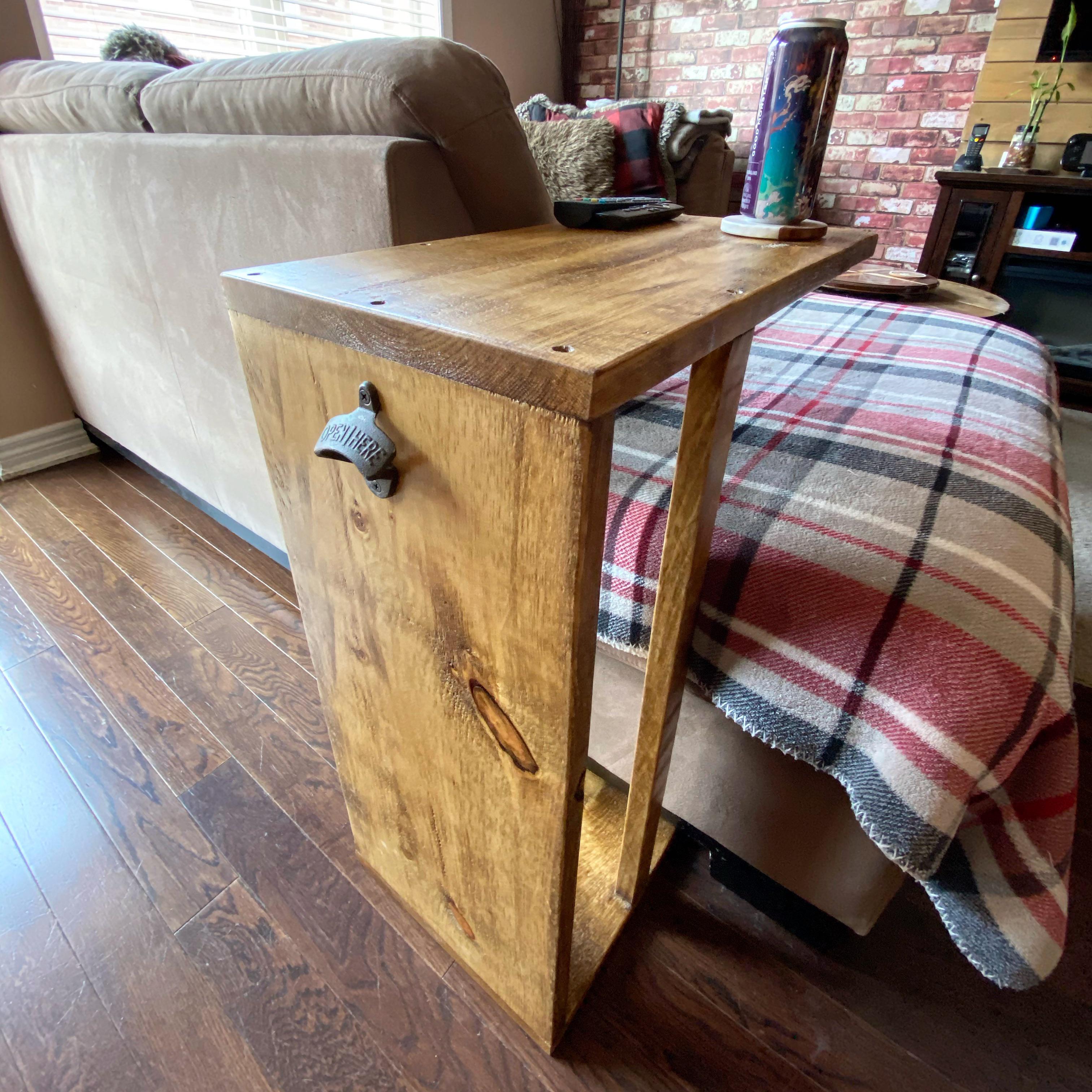 Wife wanted another C table from Ikea. Some scrap wood and stain, much ...