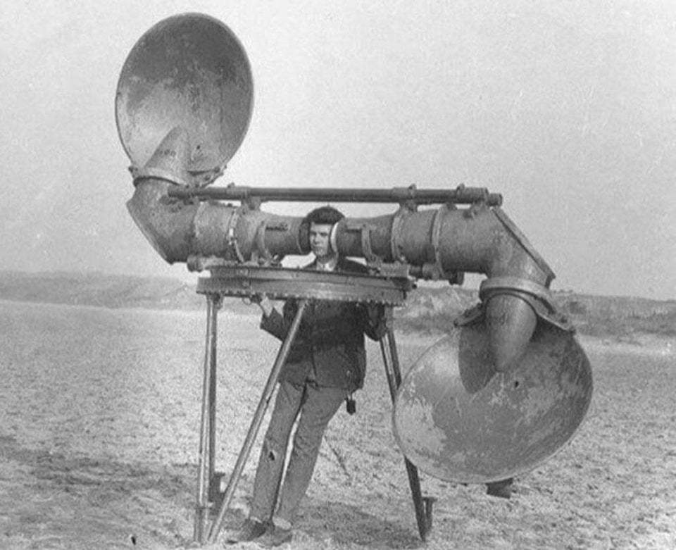 WWI listening device to detect aircraft, before the invention of radar ...