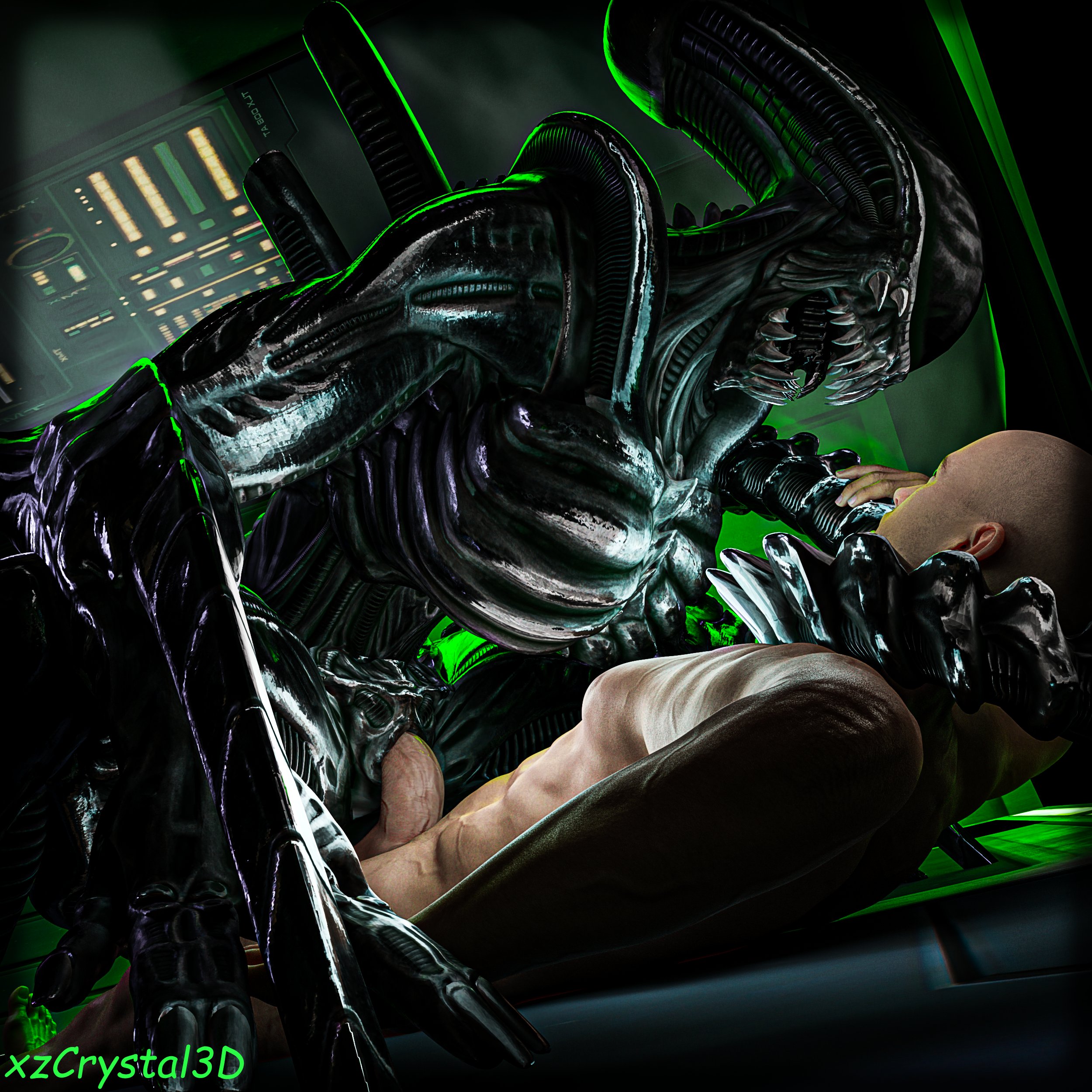 Xenomorph Mating Time (xzCrystal3D) Alien Scrolller.