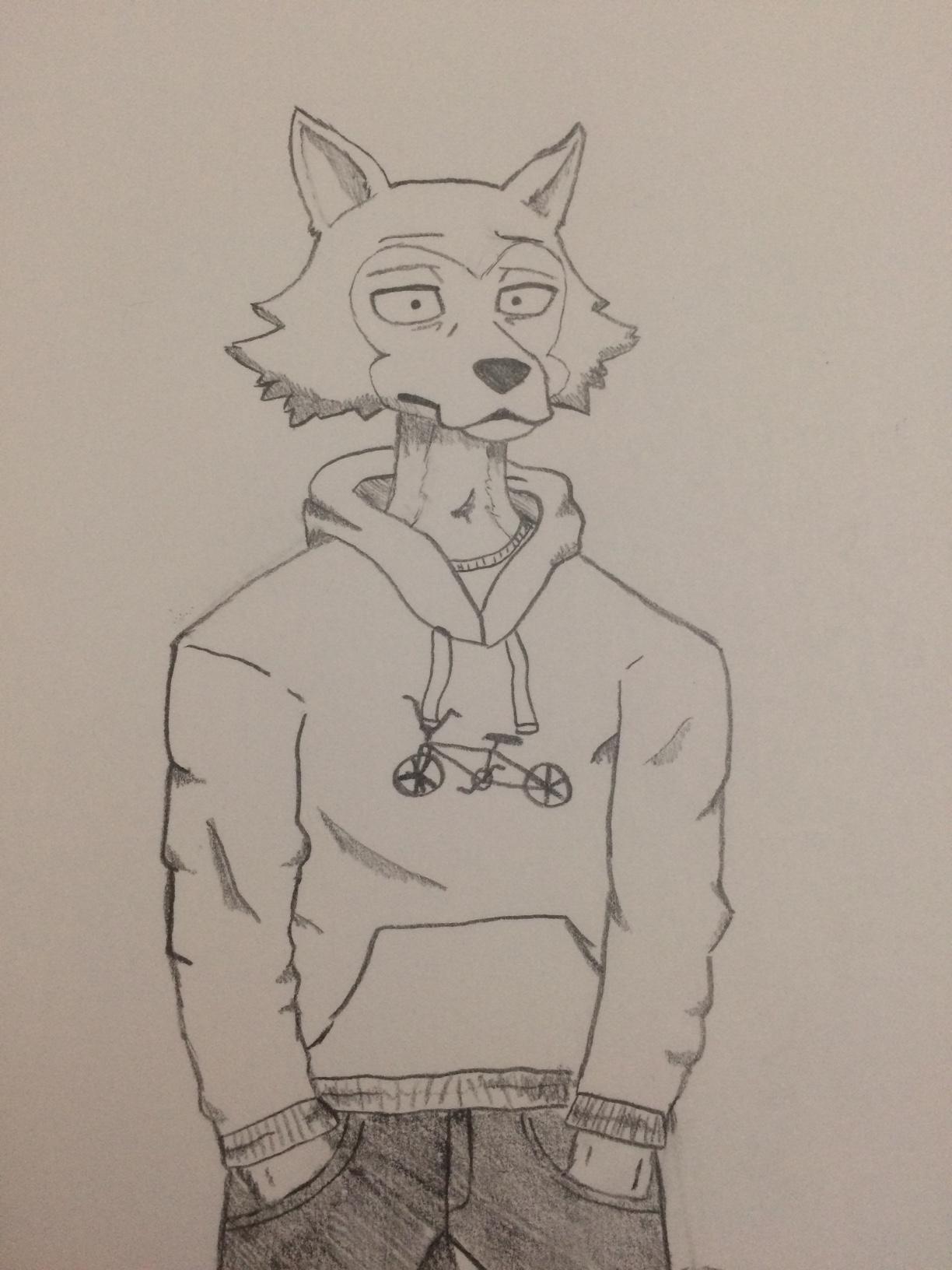 Yo, here's a drawing of Legoshi with a hoodie on. ( By me ) | Scrolller