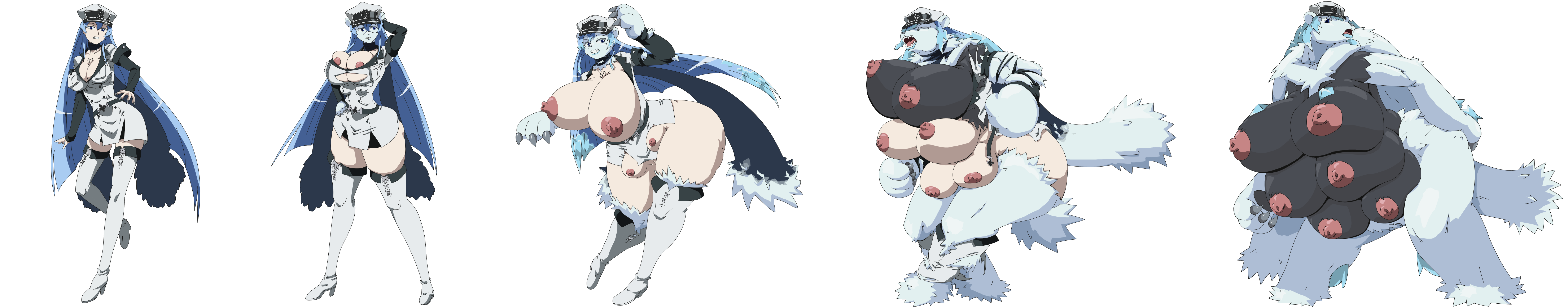 Mankor Your Esdeath Is Evolving [F Human (Esdeath) -> F Beartic, Multibreast ...