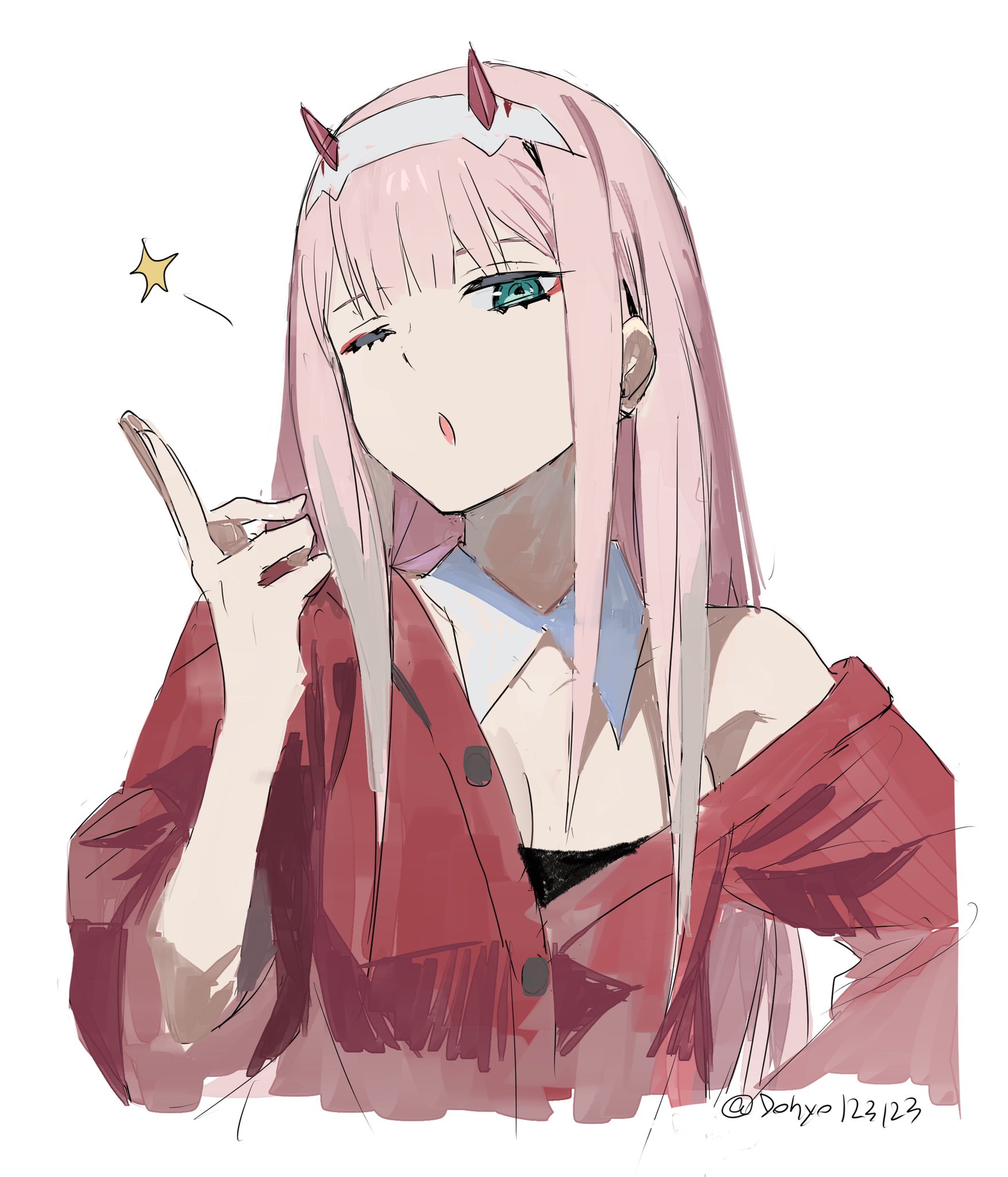 Zero Two - Art by: @dohyo123123 on Twitter. | Scrolller