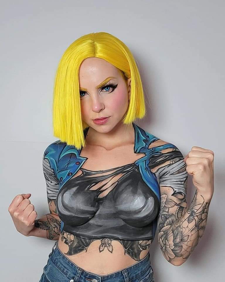 Android 18 bodypaint by alientrashkitty Scrolller