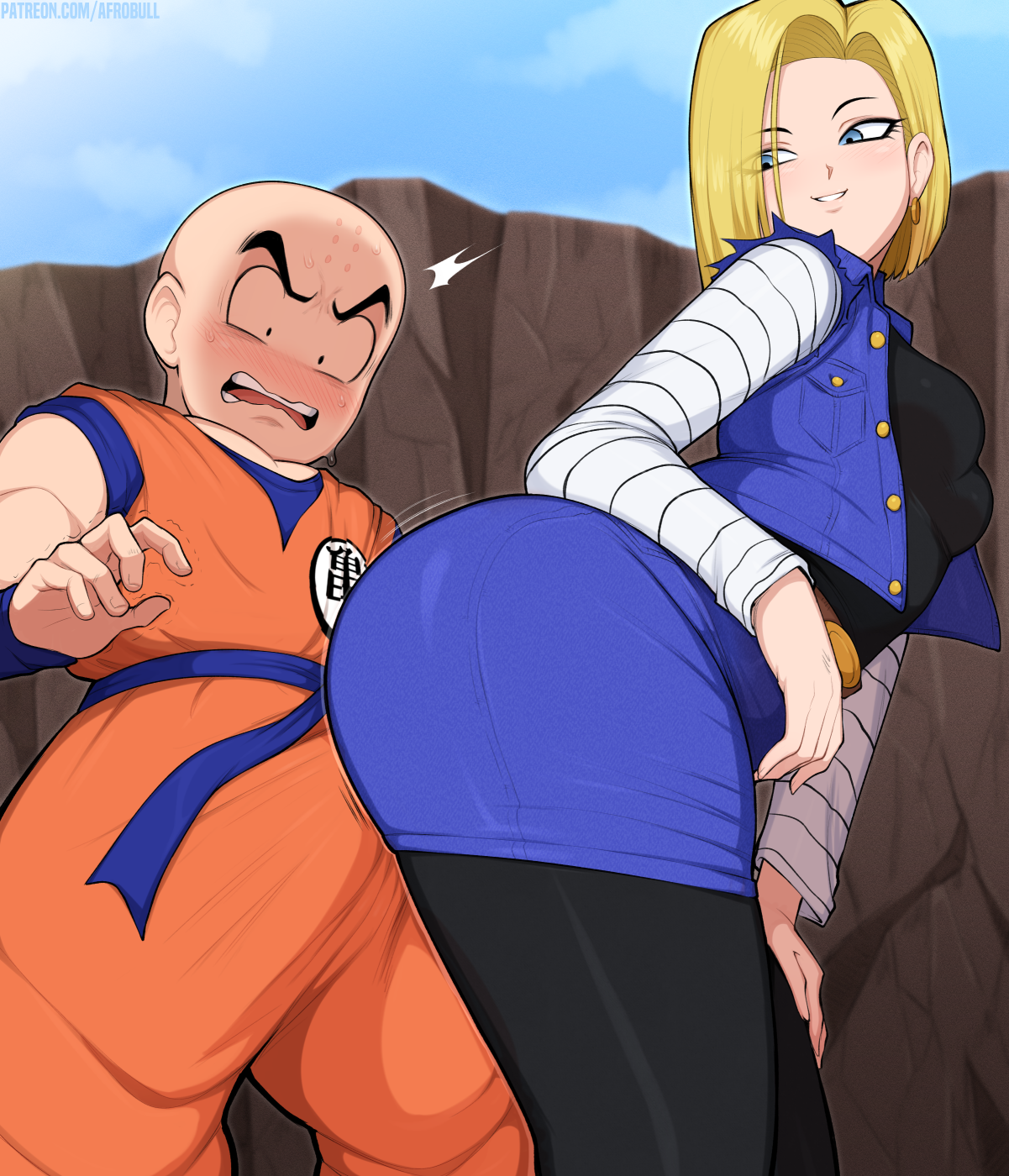 Android 18 Loves To Tease Kuririn (Afrobull) [Dragonball] | Scrolller