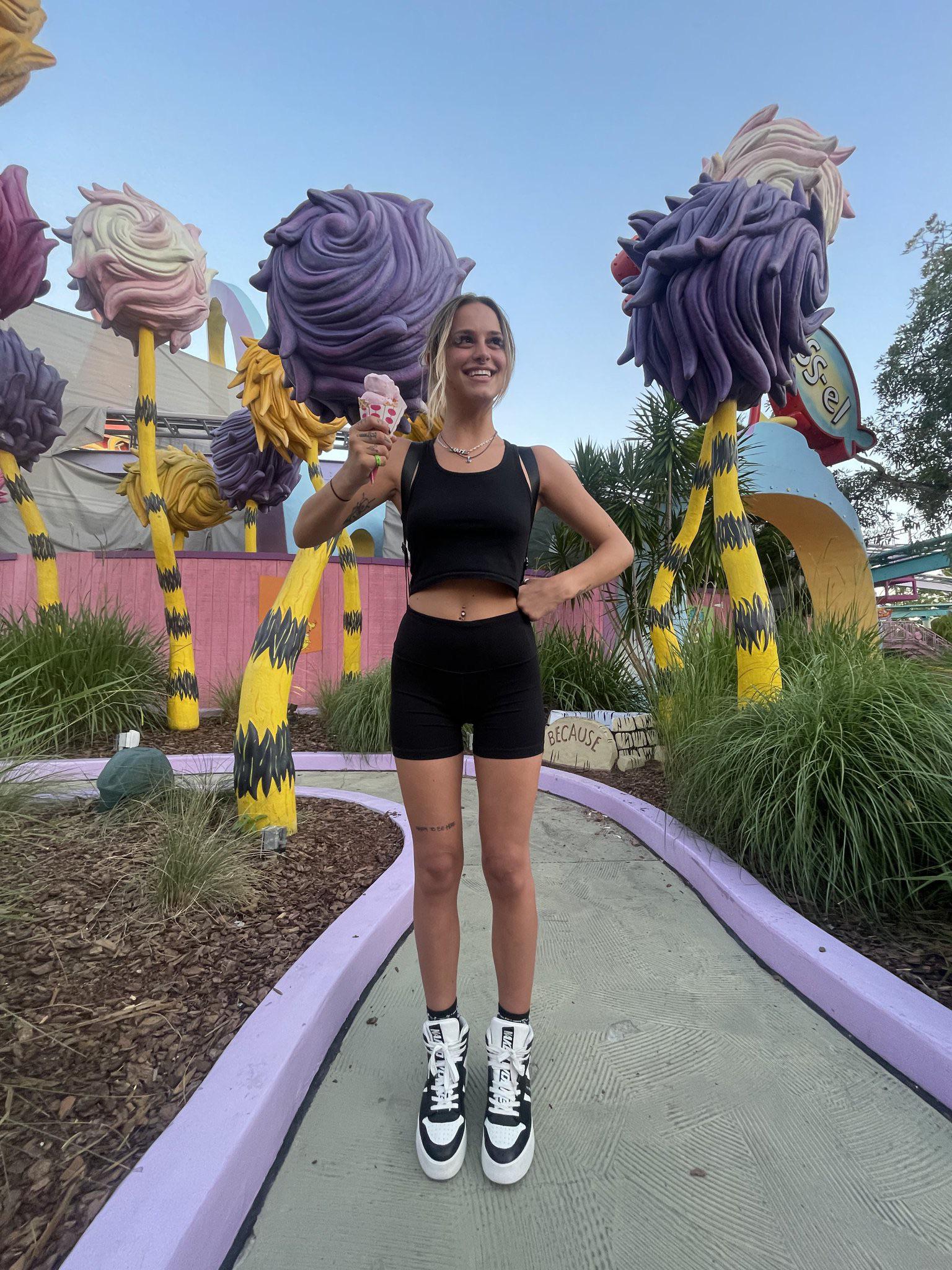 Eating ice cream at Seuss Landing Scrolller