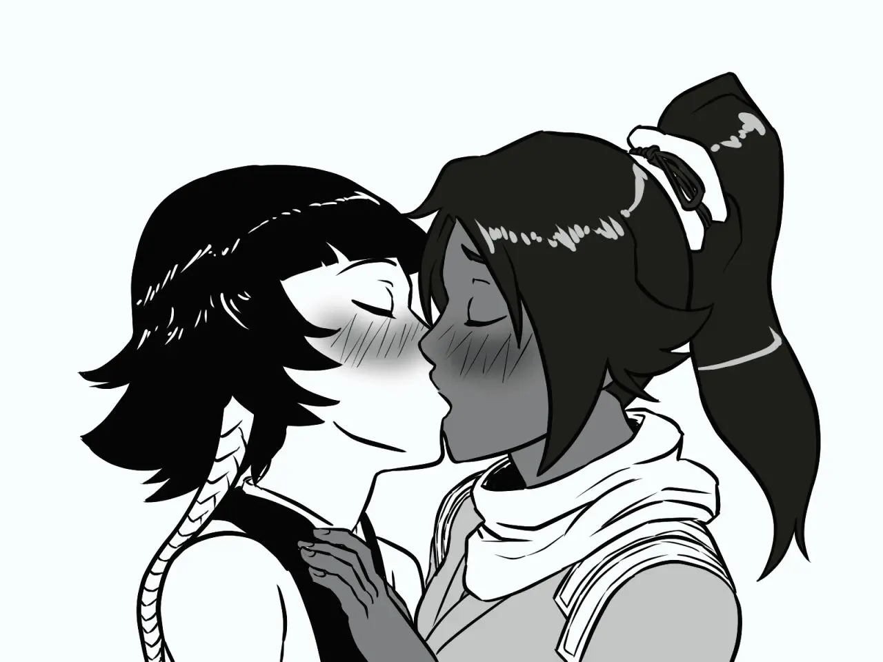 Femslash February: Soi Fon Kisses 28 Girls #1 - Soi Fon/Yoruichi (By cviperfan on Tumblr)