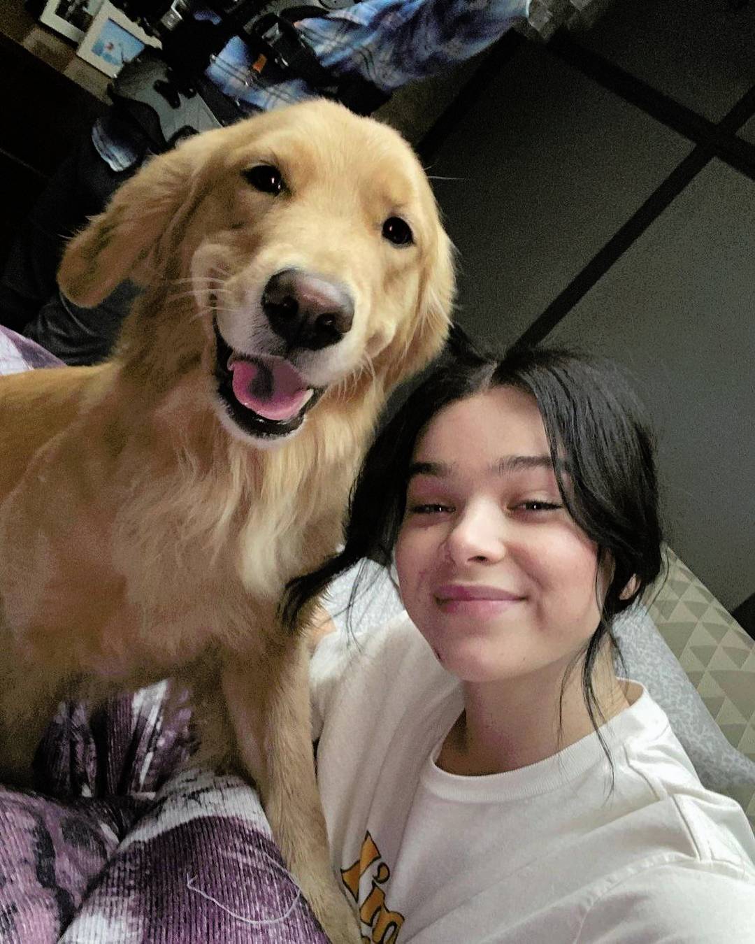 Hailee Steinfeld and Lucky The Dog on the set of ‘Hawkeye’ | Scrolller
