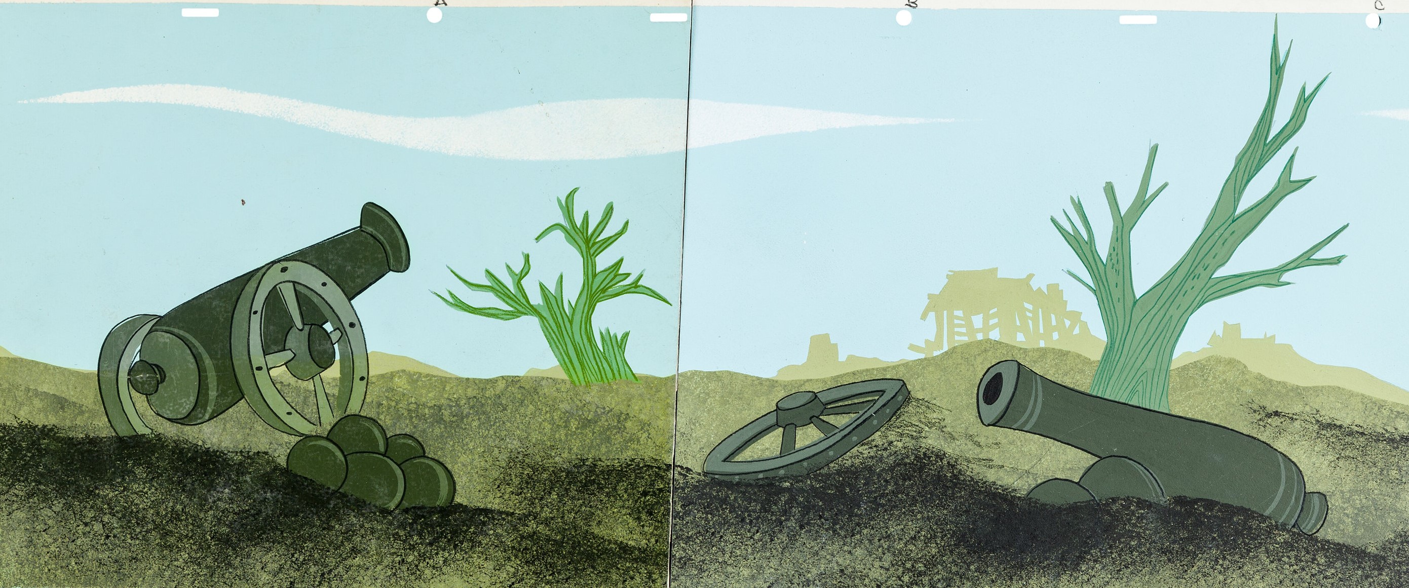 HannaBarbera cartoon background (c. 1962) by Art Lozzi Scrolller